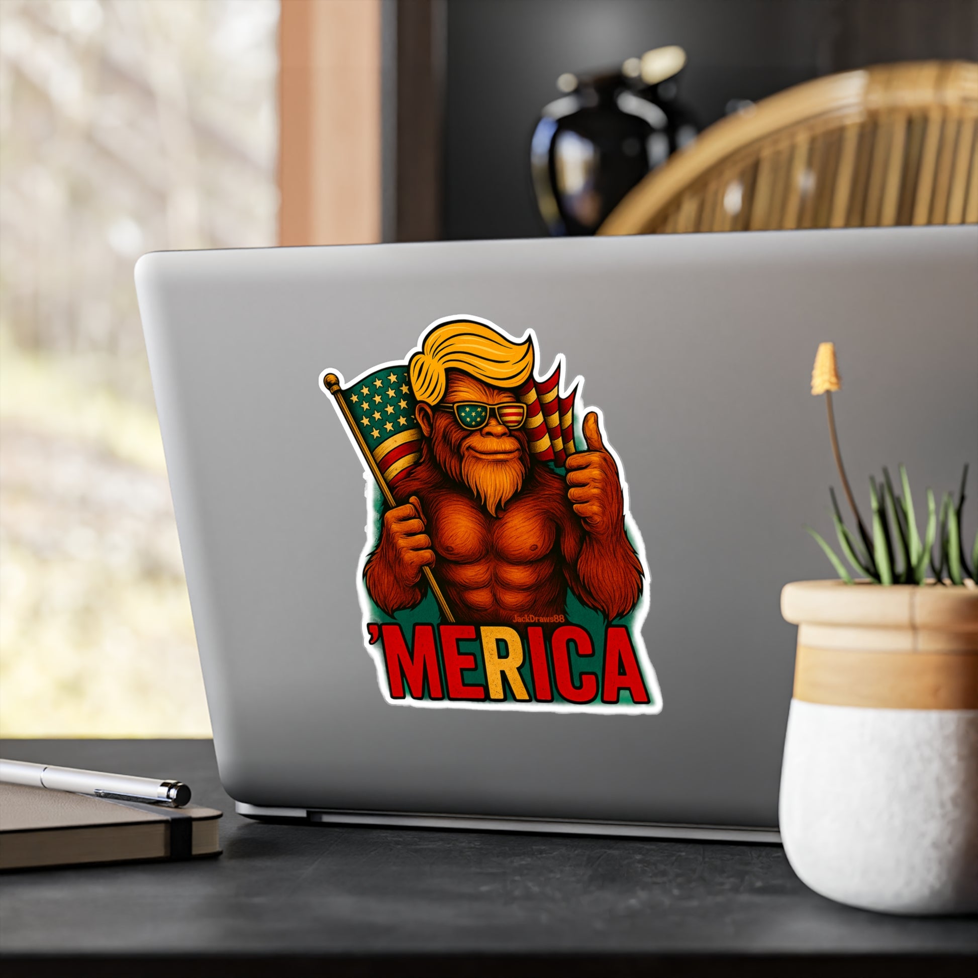 Patriotic Vinyl Decals for Independence Day, ’Merica Stickers, Fun Car Decals, USA Pride Wall Art, Outdoor Stickers