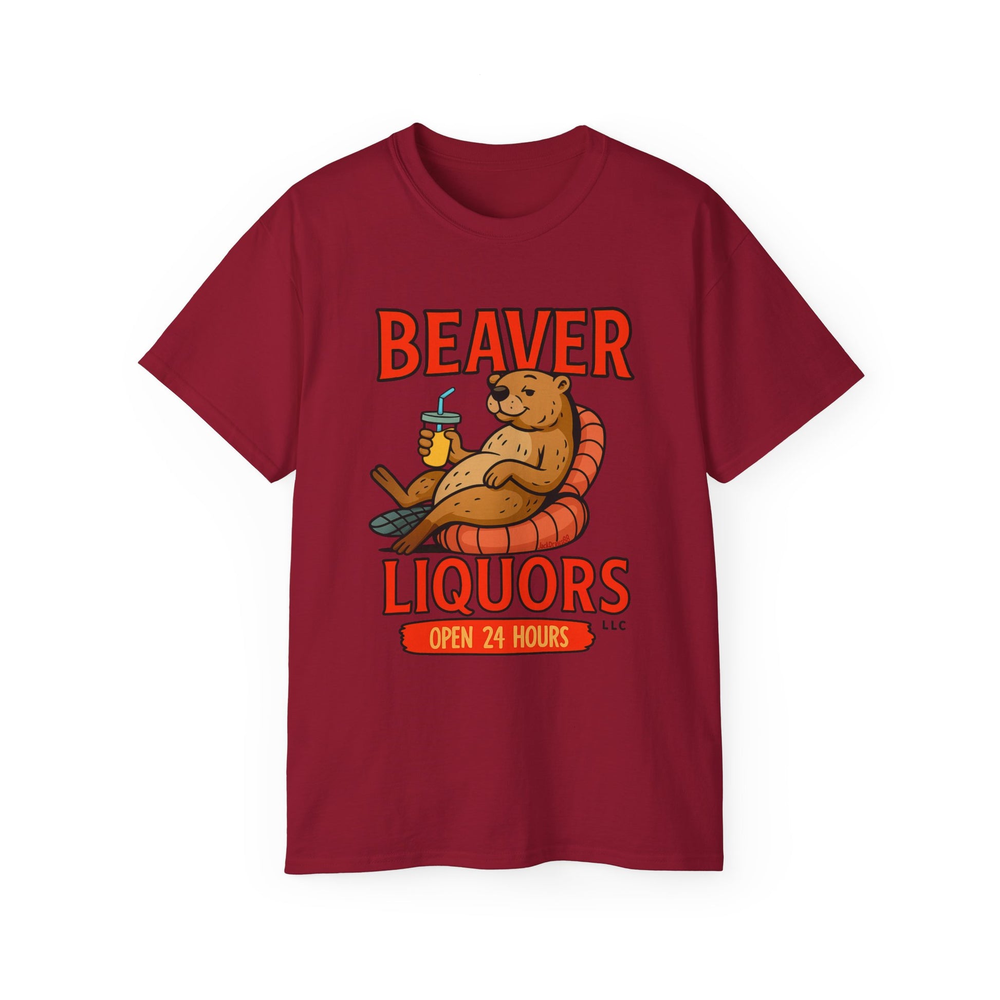 Funny Beaver Liquors Tee, Unisex Graphic T-Shirt