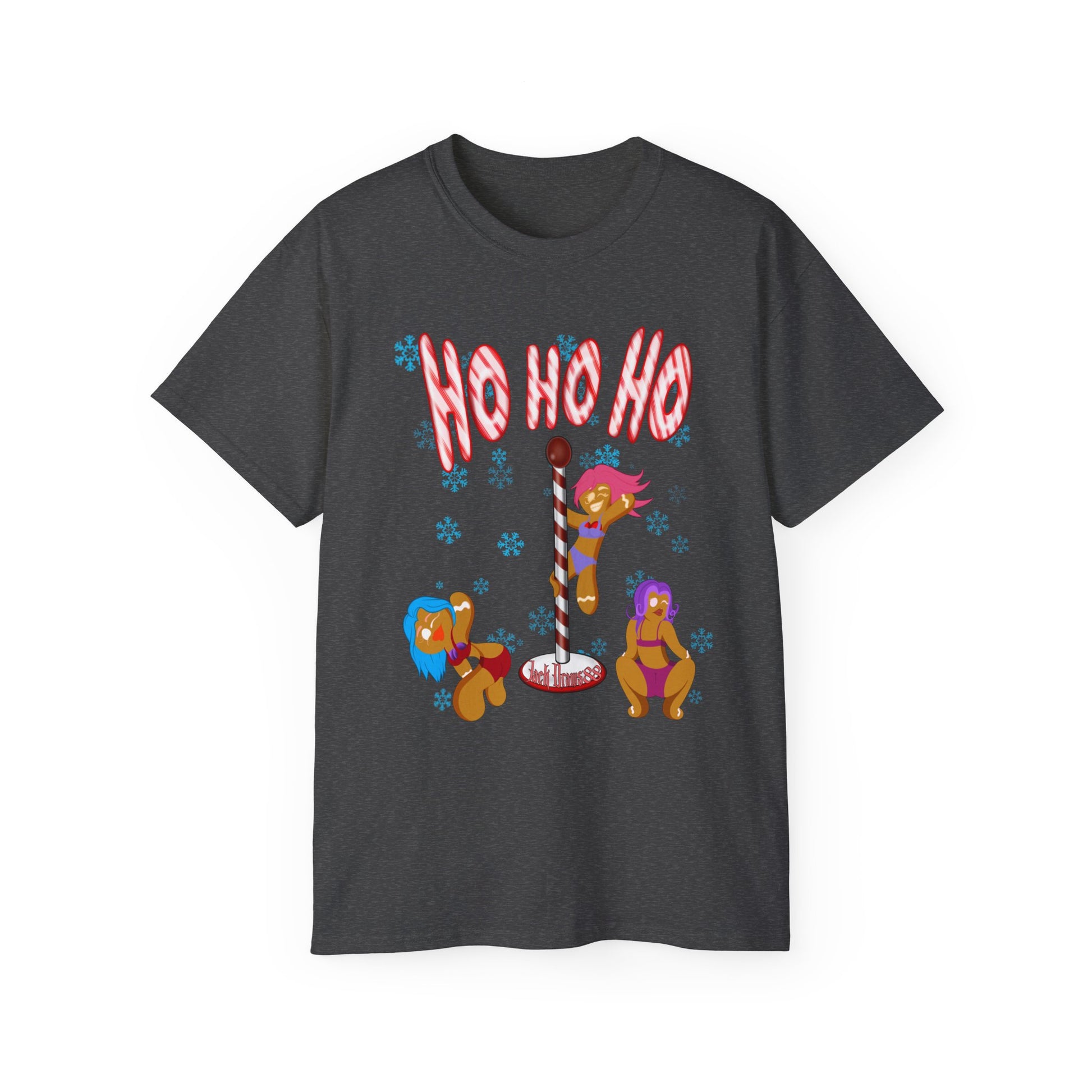 Ho Ho Ho – Naughty Gingerbread Pole Dance Holiday Tee, Unisex T-Shirt