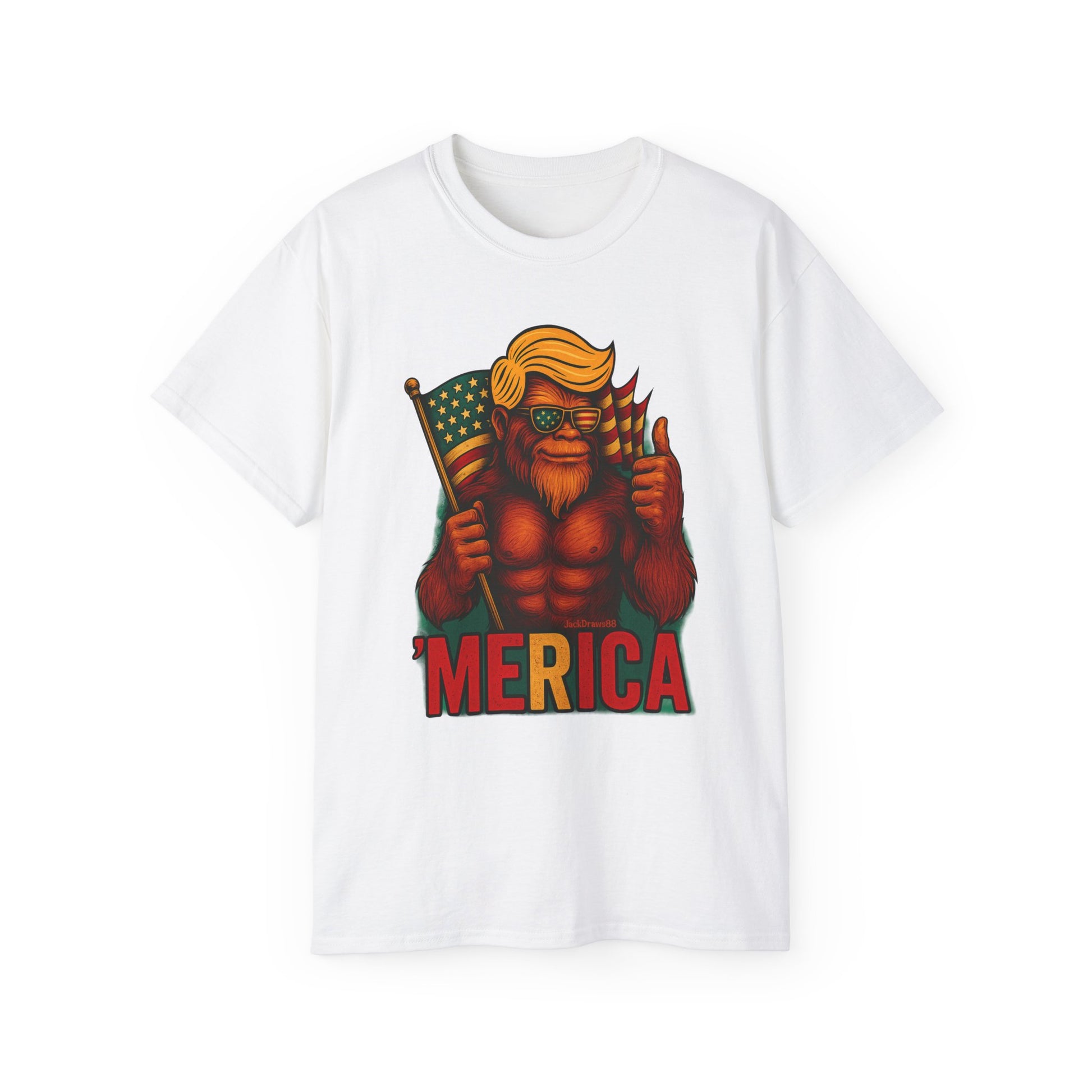 USA Pride Graphic Tee, Fun 'Merica Shirt, Unisex Casual Wear, Ideal for Holidays, Patriotic Events, Gift for Friends