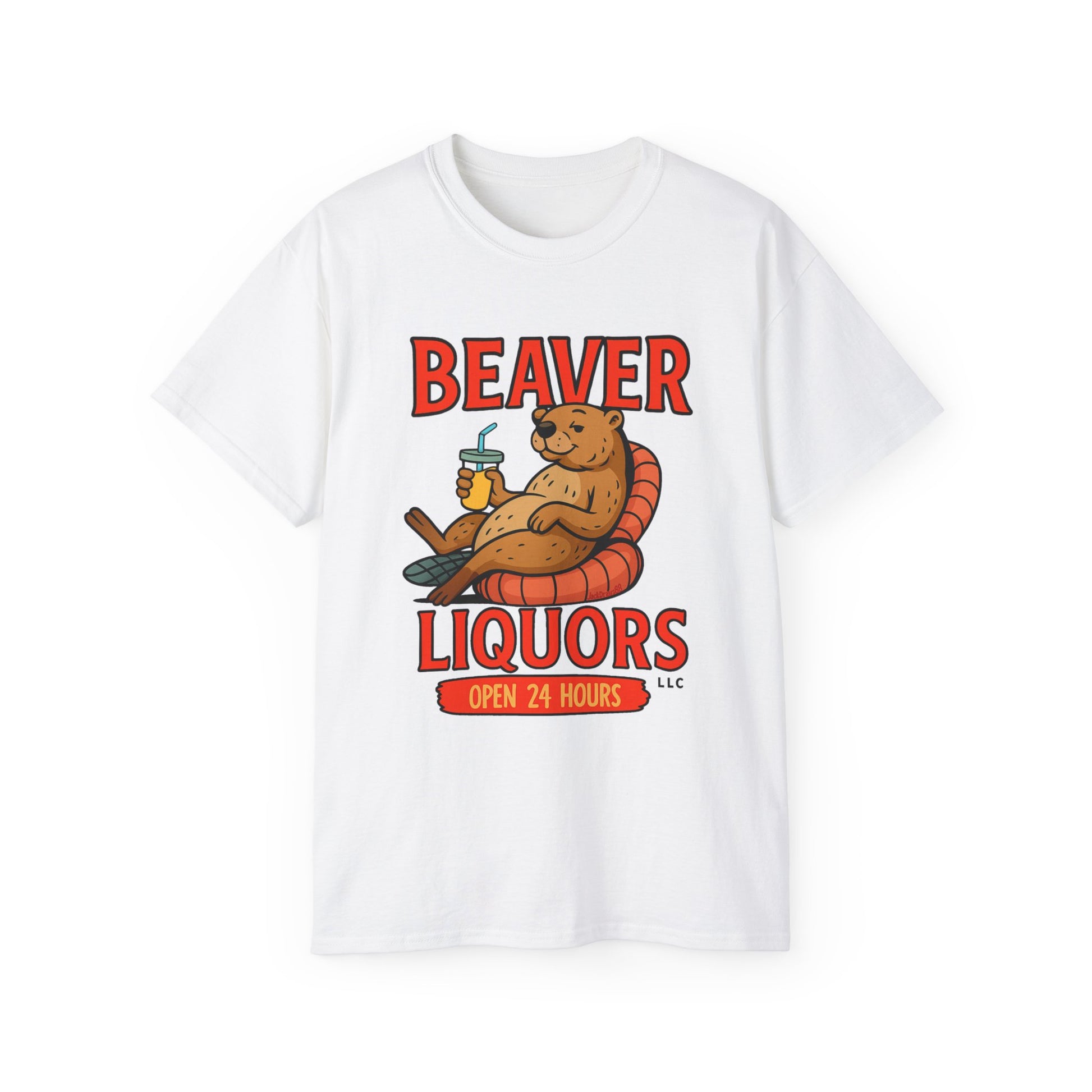 Funny Beaver Liquors Tee, Unisex Graphic T-Shirt