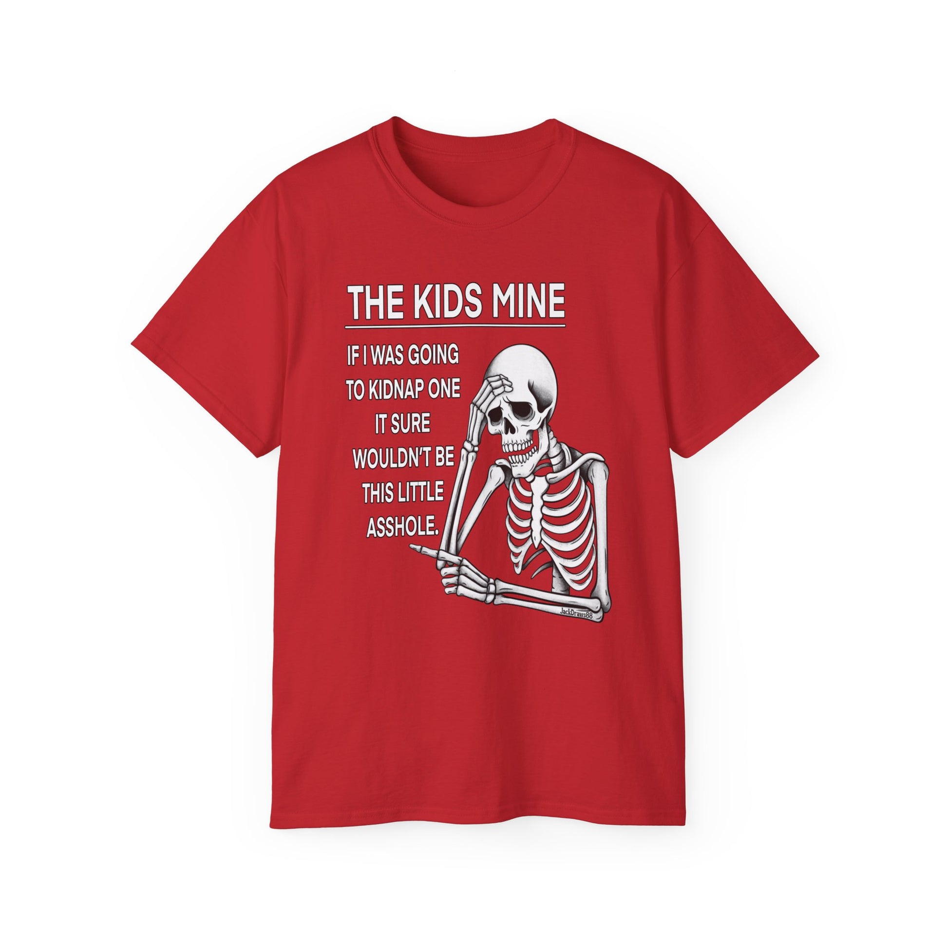 Skeleton Sarcasm – “The Kid’s Mine” Funny Parent Shirt 🦴😂