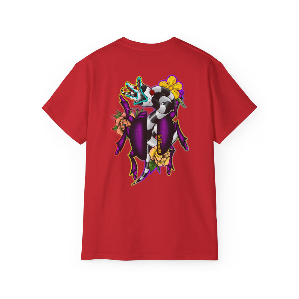Beetle Juice Vibe — Sandworm Rainbow Pop, Unisex Cotton Shirt