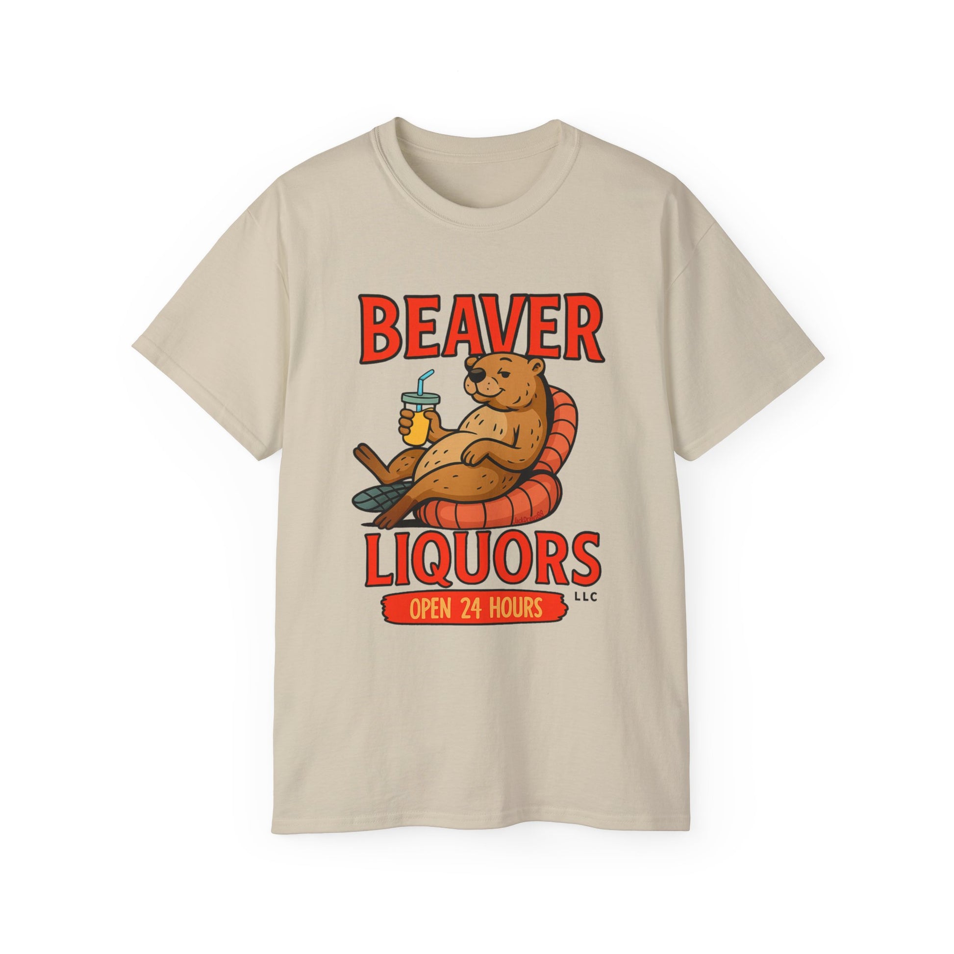 Funny Beaver Liquors Tee, Unisex Graphic T-Shirt