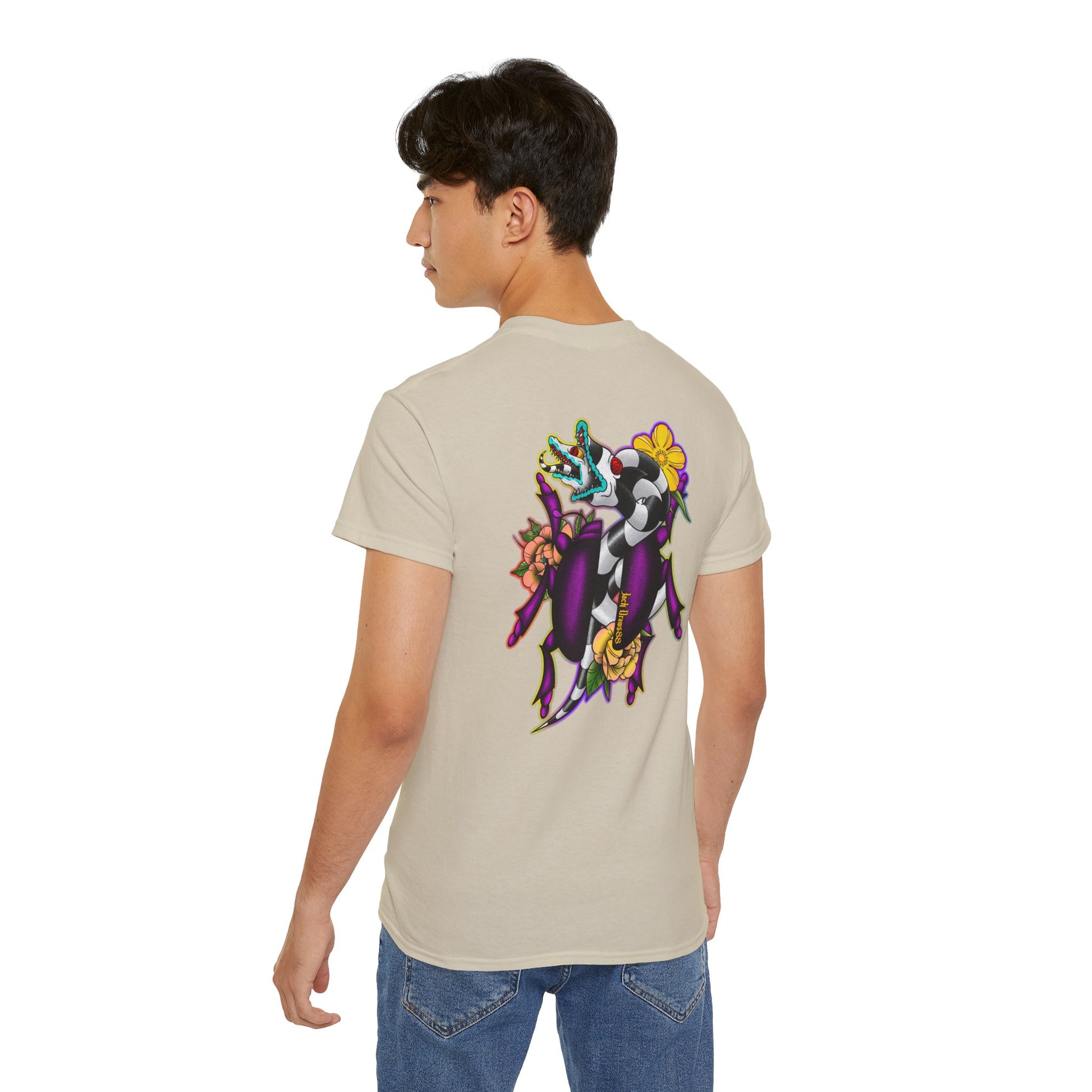 Beetle Juice Vibe — Sandworm Rainbow Pop, Unisex Cotton Shirt