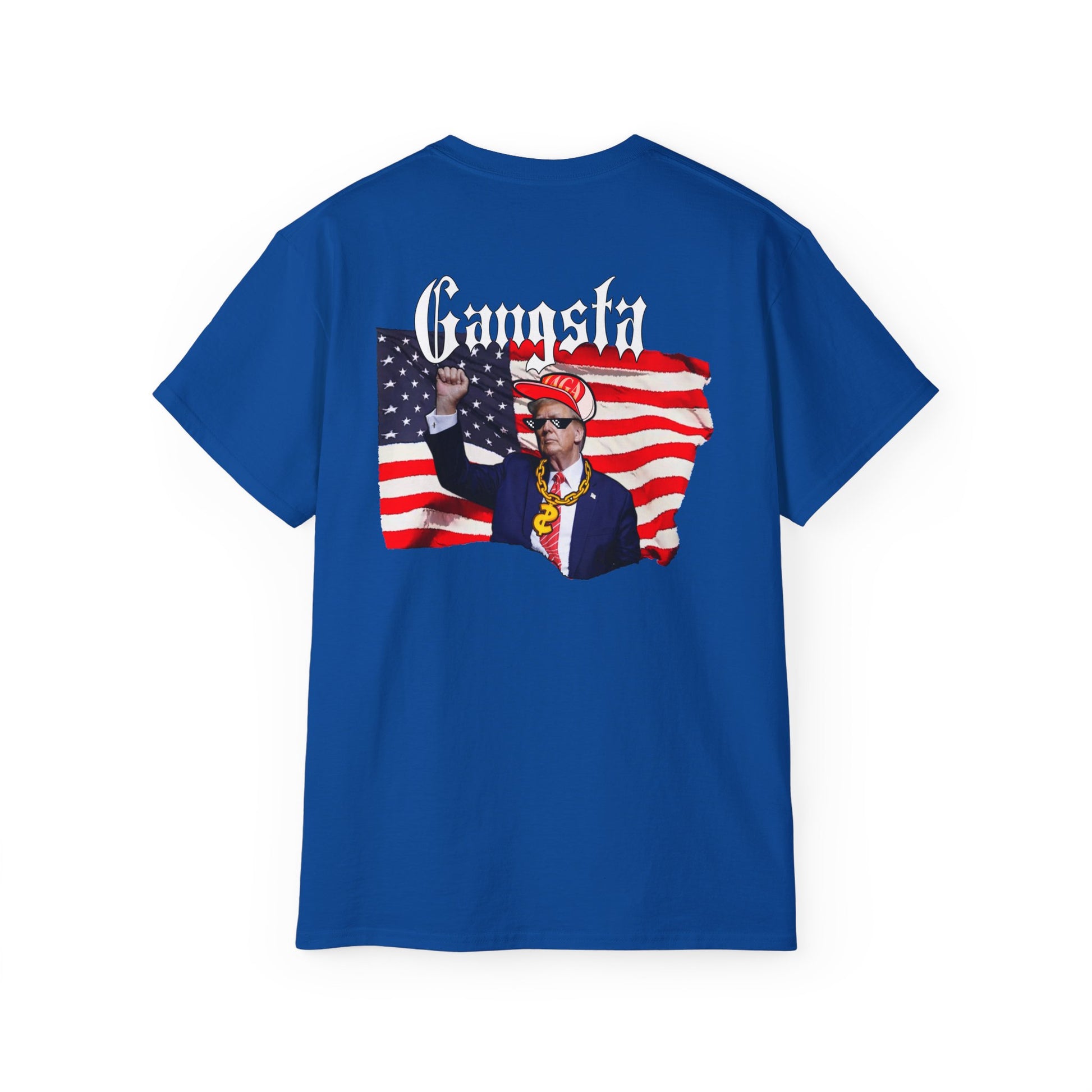 Trump Gangsta 2028 – I’m Voting for the Gangsta Patriotic, Unisex Tee