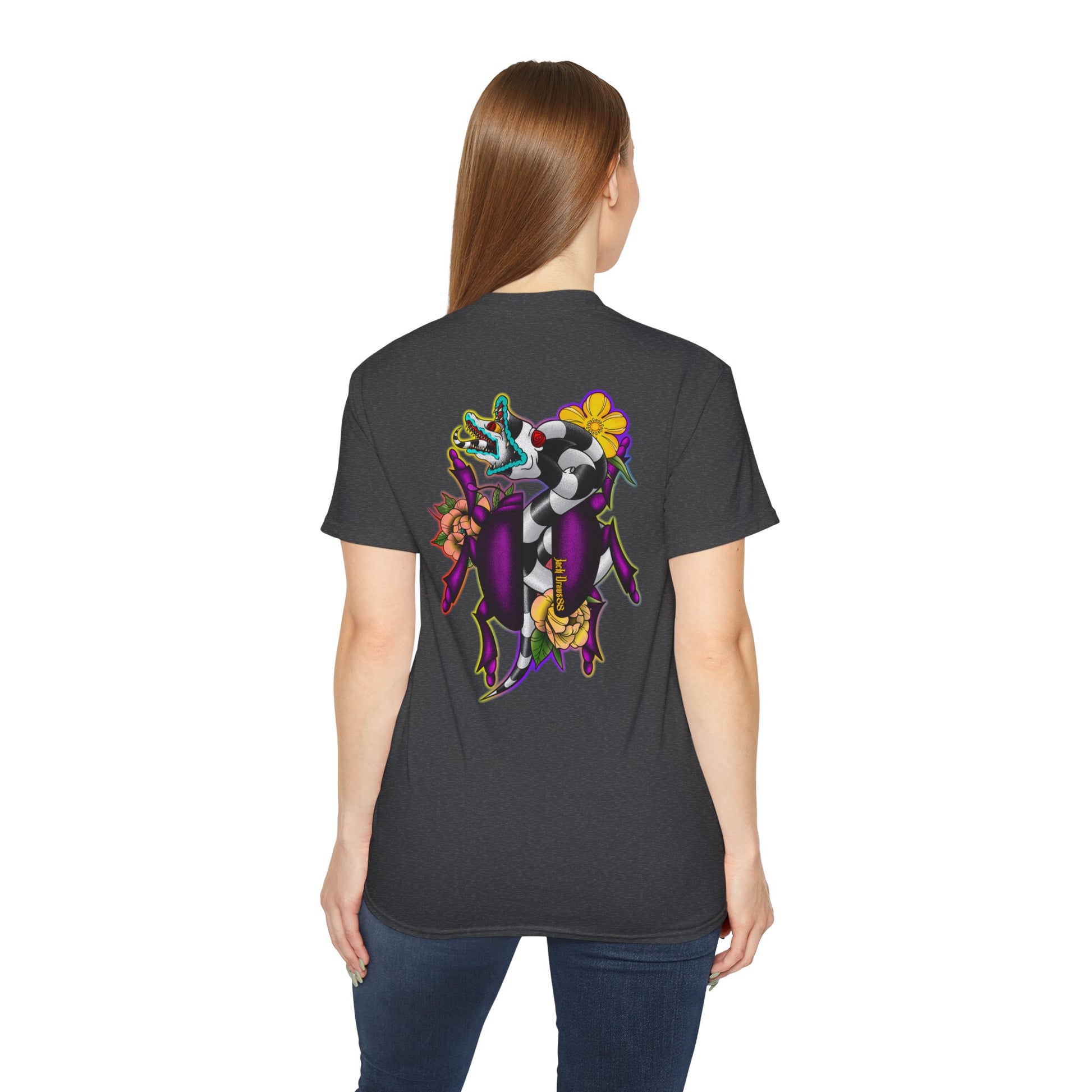 Beetle Juice Vibe — Sandworm Rainbow Pop, Unisex Cotton Shirt