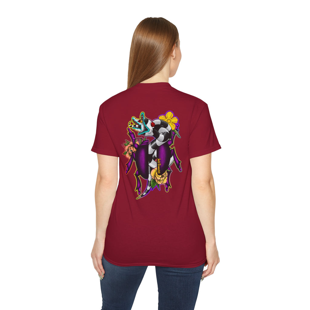 Beetle Juice Vibe — Sandworm Rainbow Pop, Unisex Cotton Shirt
