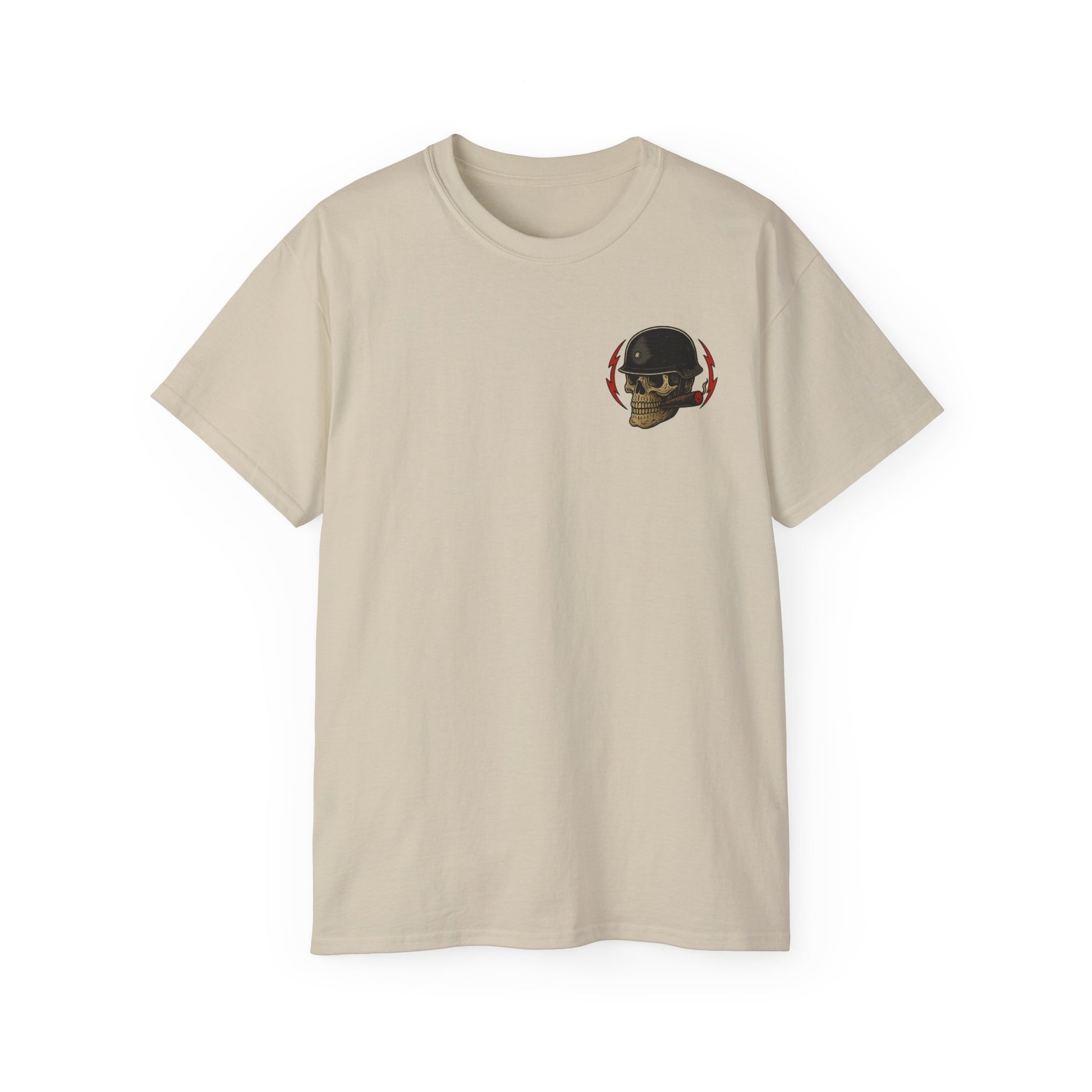 Fun Fact: I Don’t Care – Skull Helmet, Unisex Cotton T-Shirt