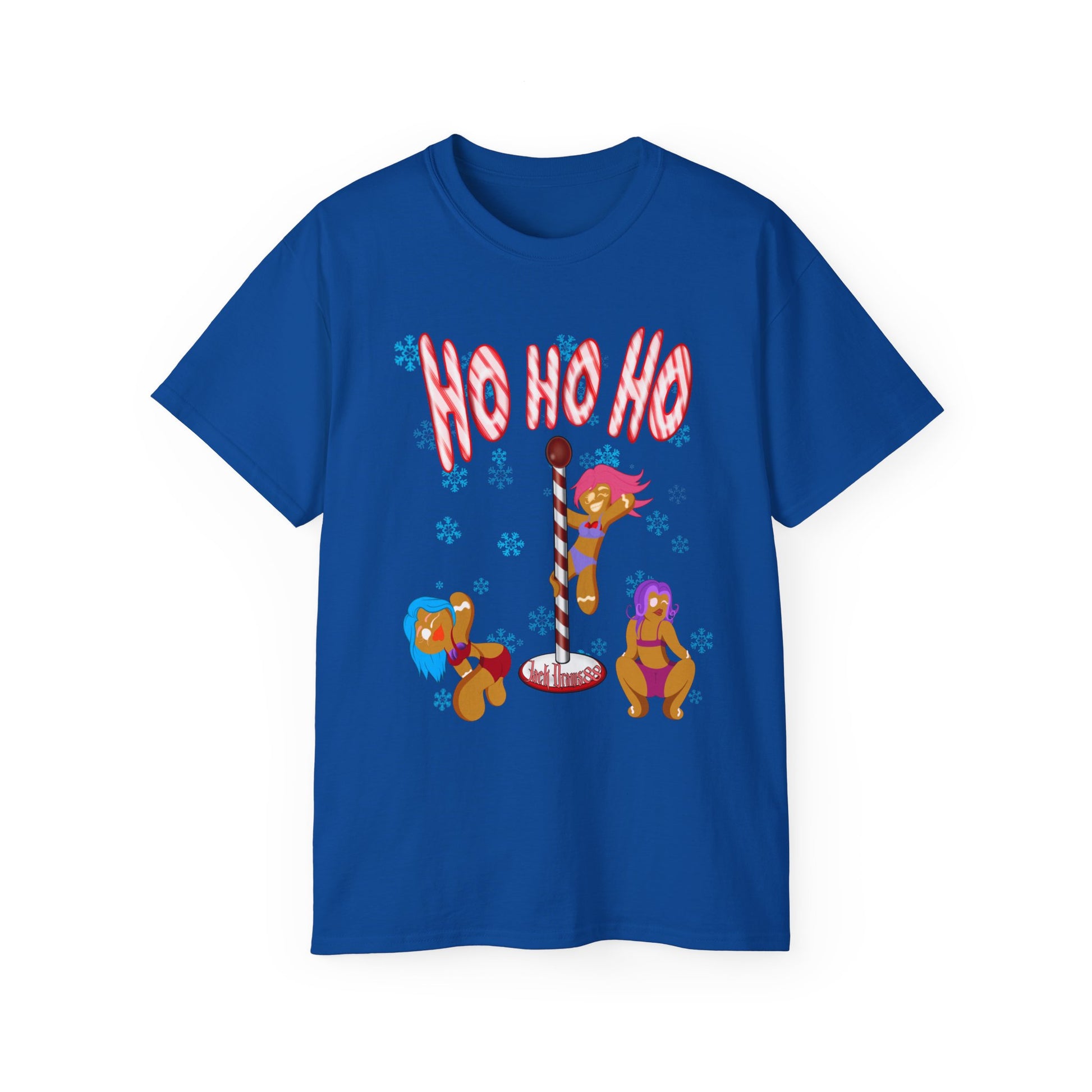 Ho Ho Ho – Naughty Gingerbread Pole Dance Holiday Tee, Unisex T-Shirt