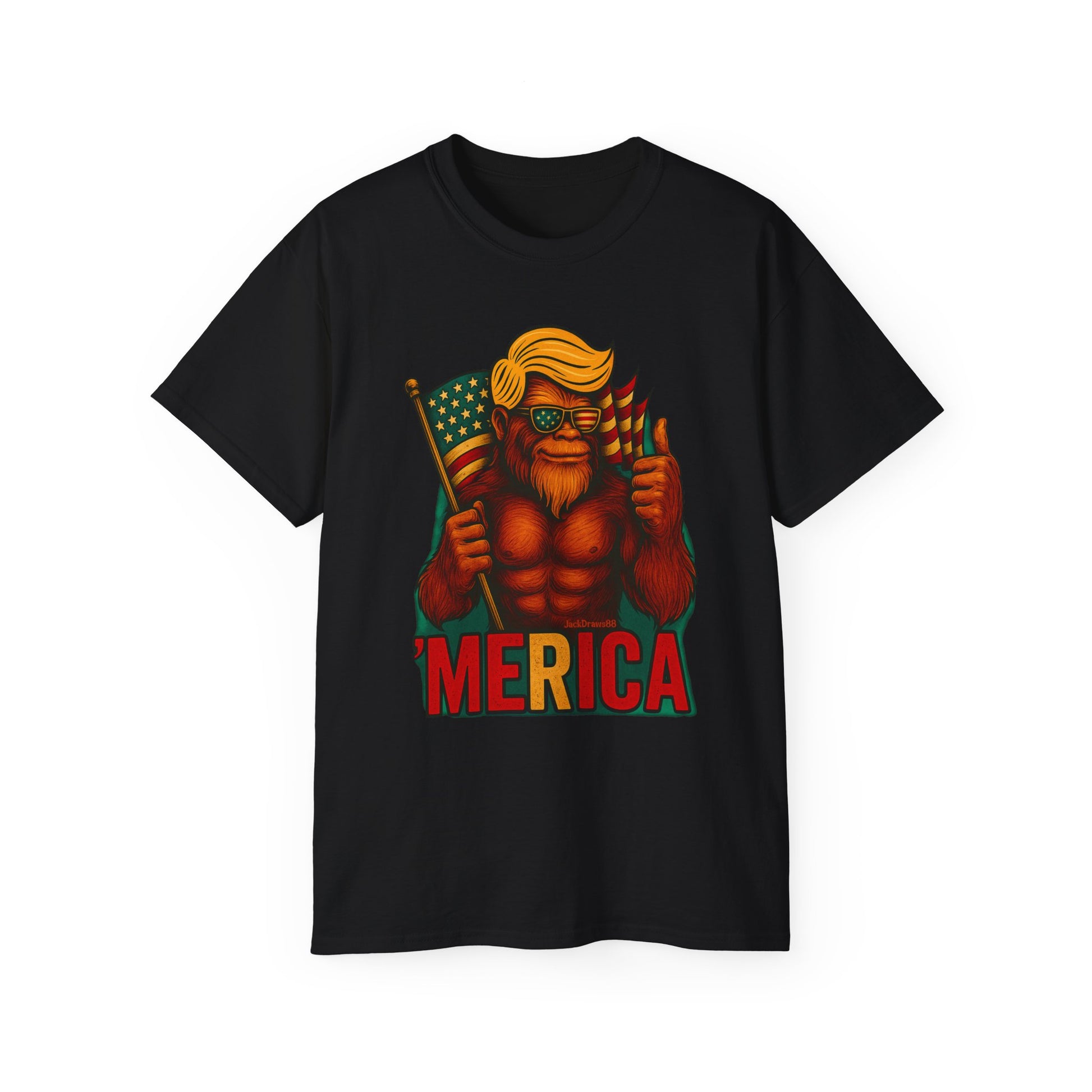 USA Pride Graphic Tee, Fun 'Merica Shirt, Unisex Casual Wear, Ideal for Holidays, Patriotic Events, Gift for Friends