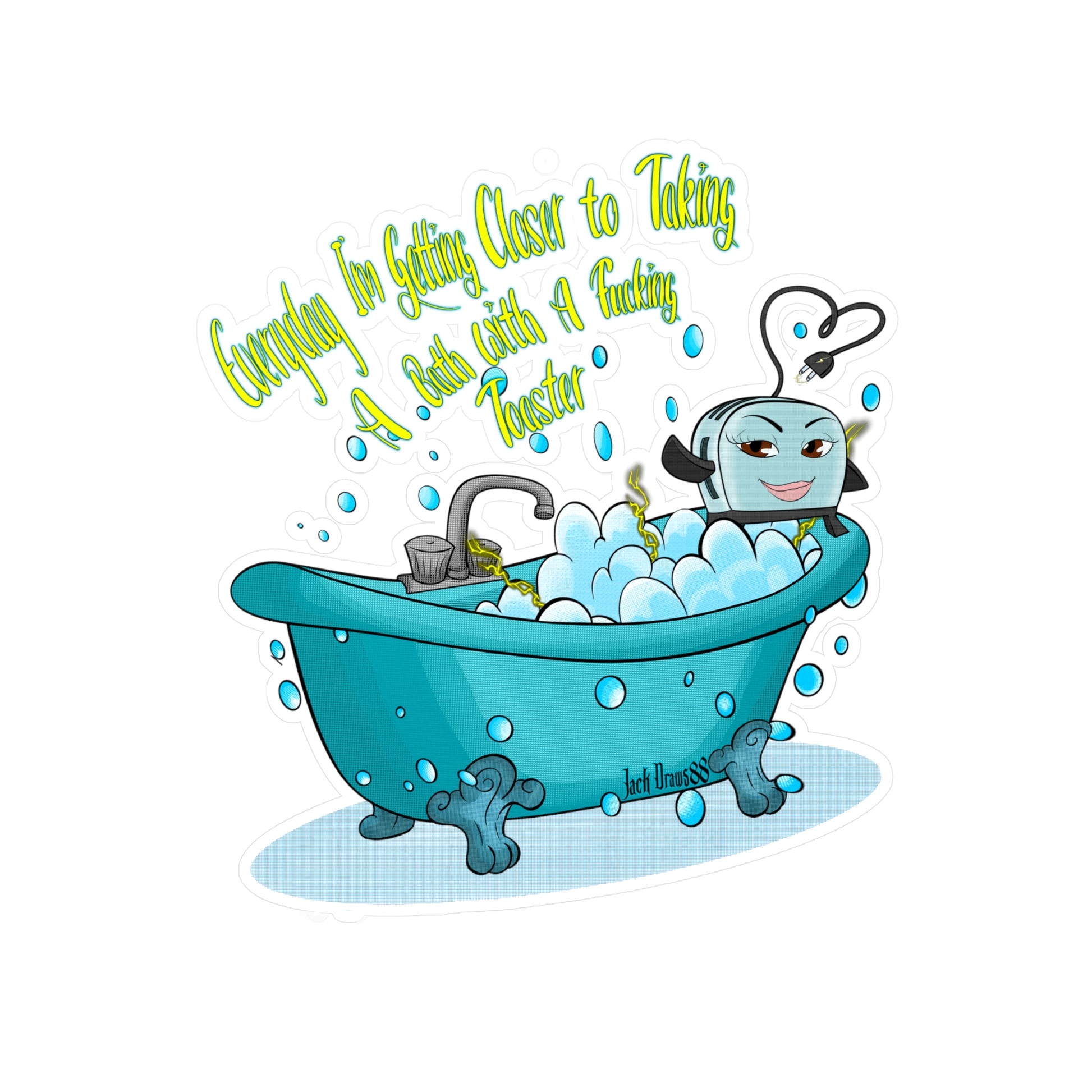 Cute Bath Time Kiss-Cut Vinyl Decal – Fun Bathroom Decor, Bath-Themed Gift, Eco-Friendly Home Sticker, Relaxation Reminder, Playful Wall Art