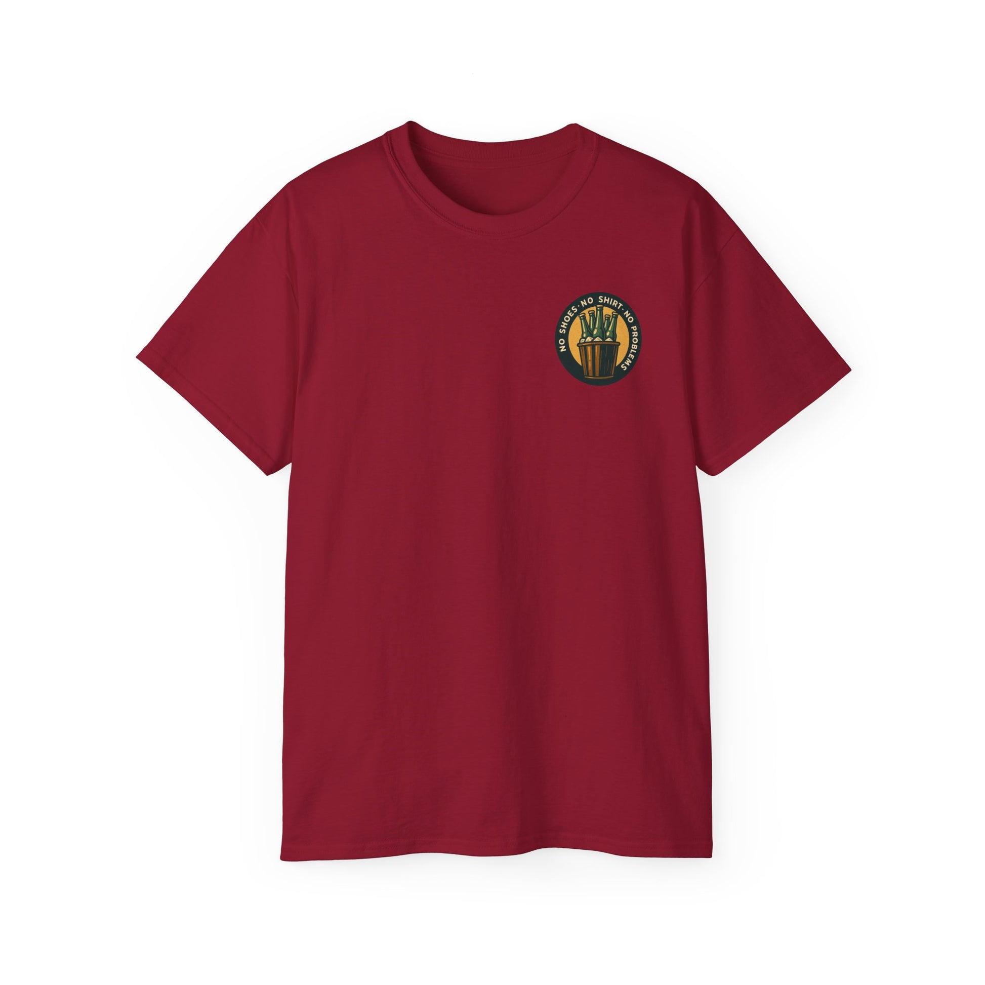 Beach Vibes Skeleton Tee, No Shoes No Shirt No Problems Shirt, Front & Back