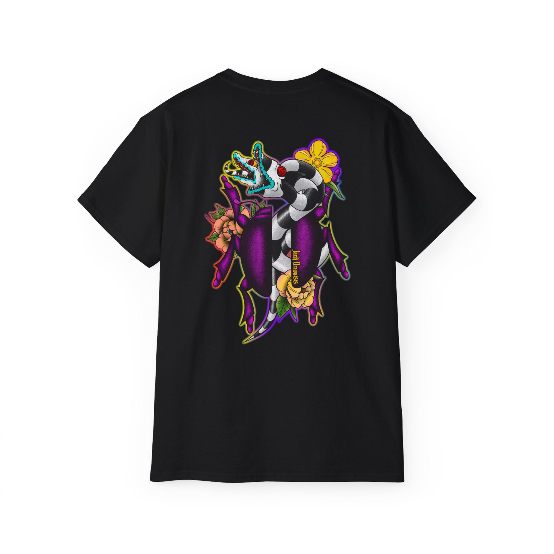 Beetle Juice Vibe — Sandworm Rainbow Pop, Unisex Cotton Shirt