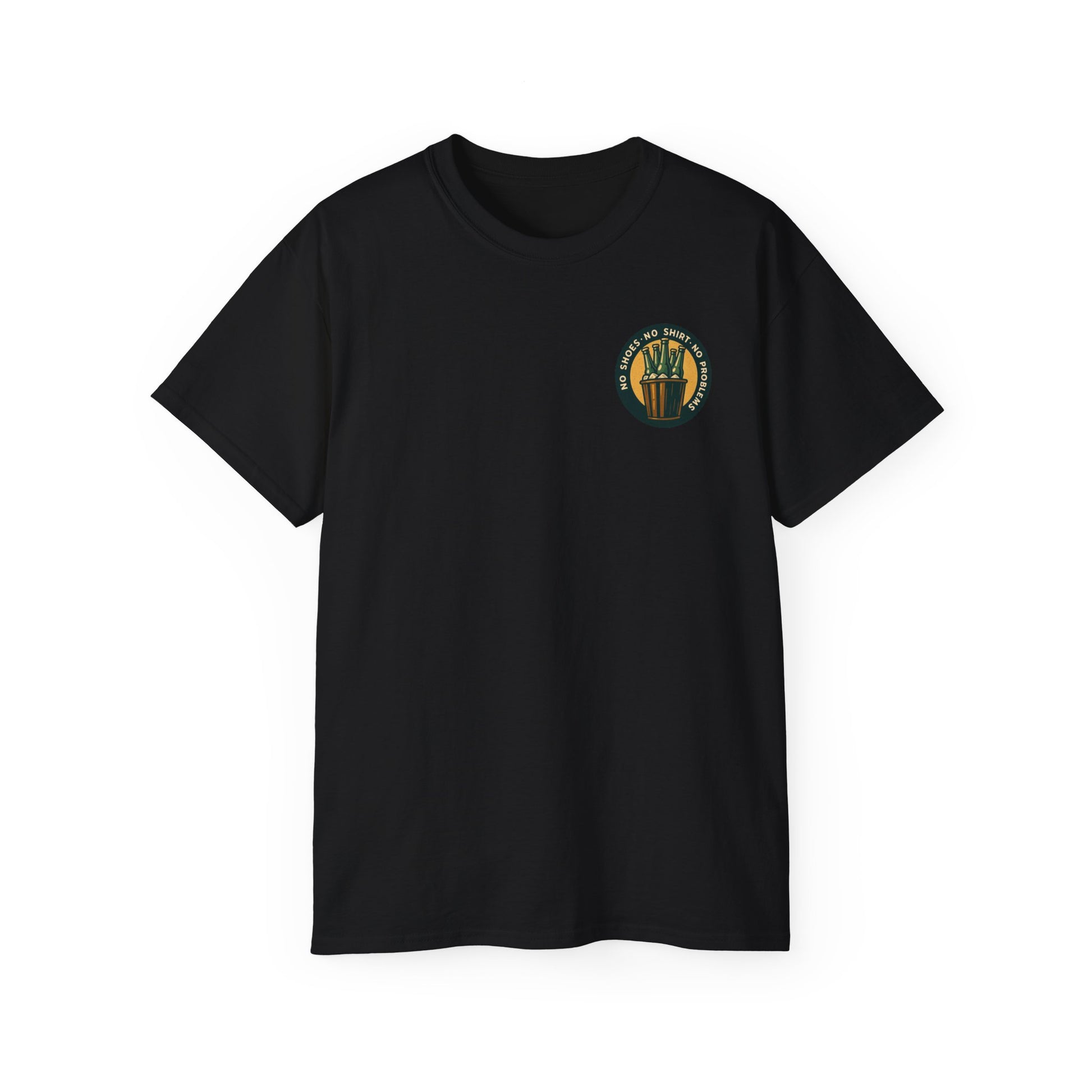 Beach Vibes Skeleton Tee, No Shoes No Shirt No Problems Shirt, Front & Back
