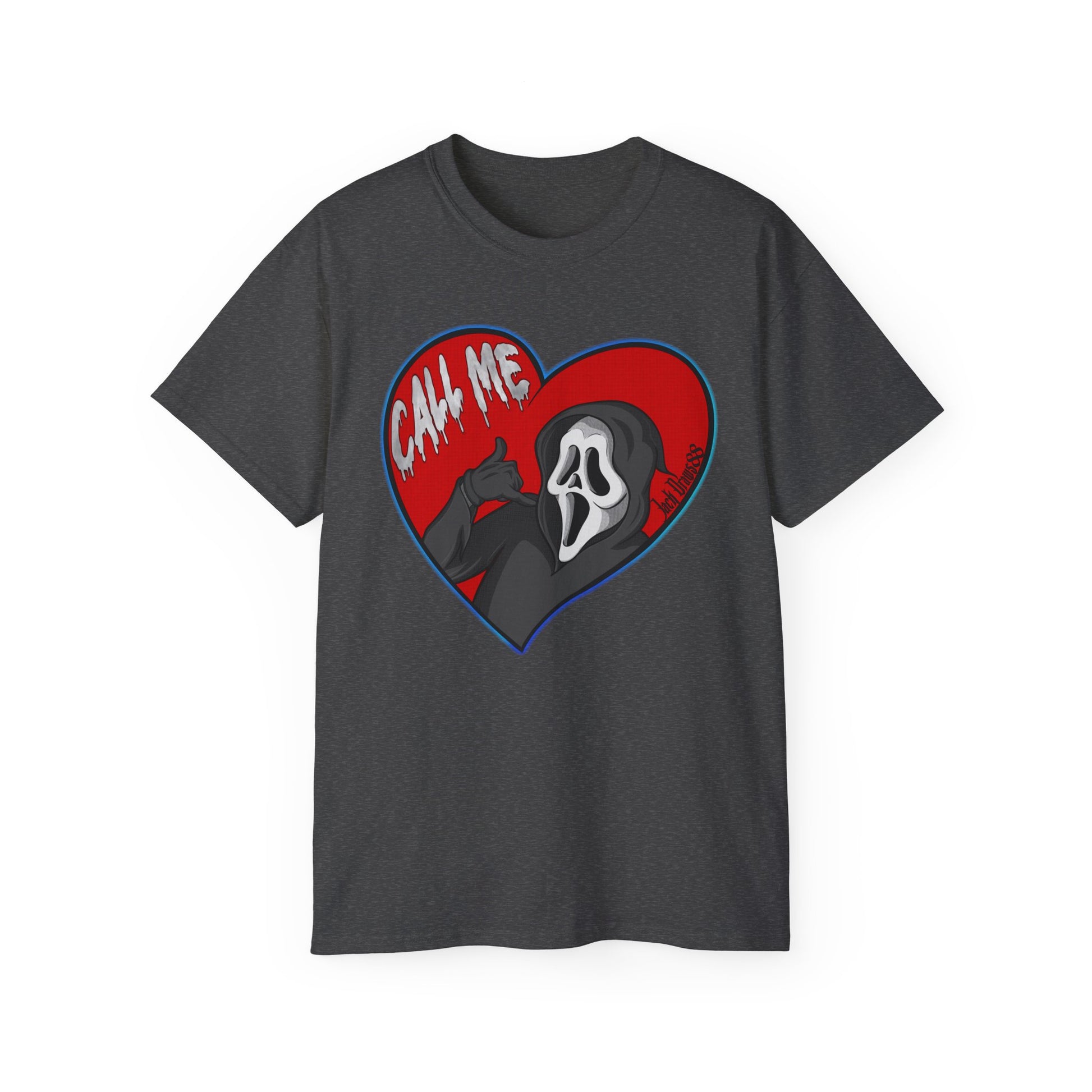 Ghostface Call Me Heart – Horror Parody Red, Unisex Shirt
