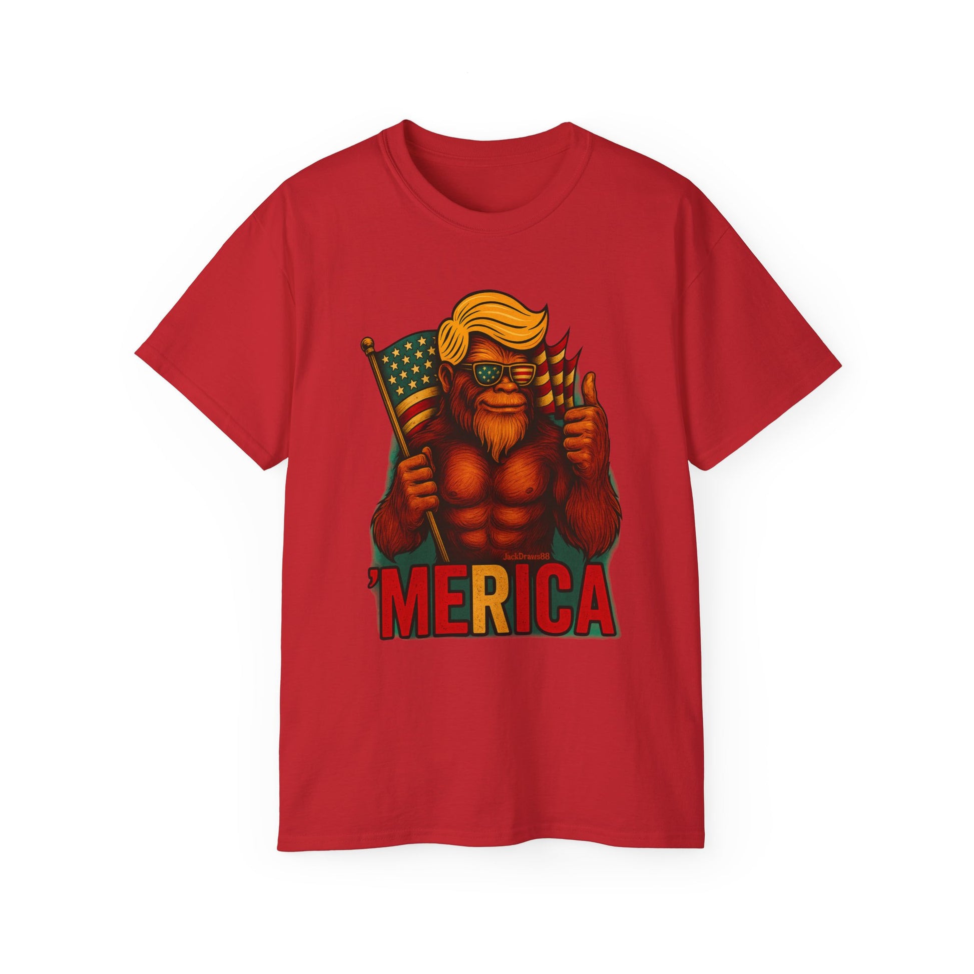 USA Pride Graphic Tee, Fun 'Merica Shirt, Unisex Casual Wear, Ideal for Holidays, Patriotic Events, Gift for Friends
