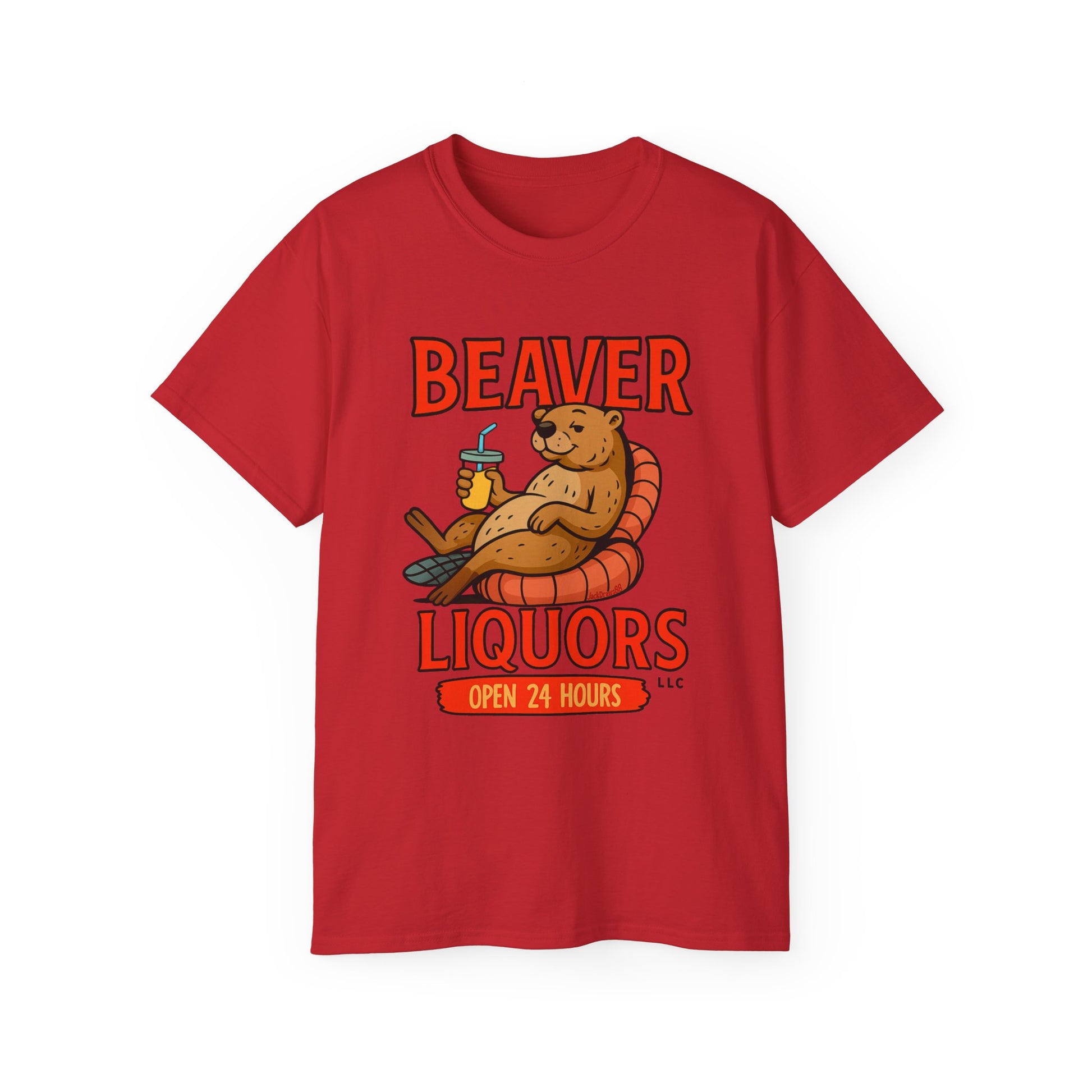 Funny Beaver Liquors Tee, Unisex Graphic T-Shirt