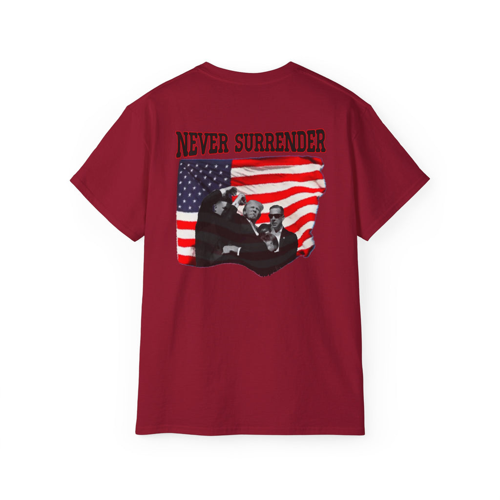 I’m Voting for the Felon” / Trump Back Design, Unisex Ultra Cotton Shirt