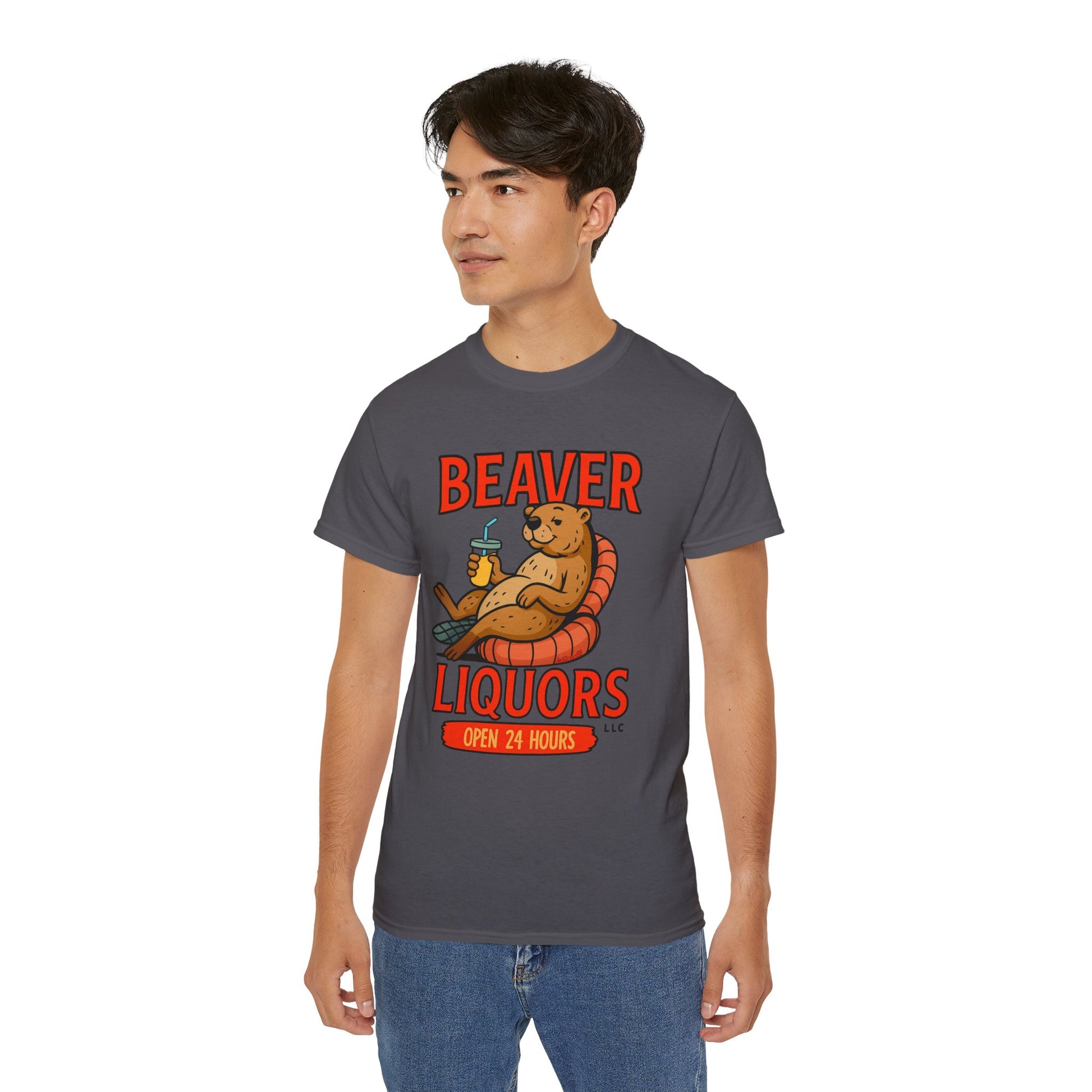 Funny Beaver Liquors Tee, Unisex Graphic T-Shirt