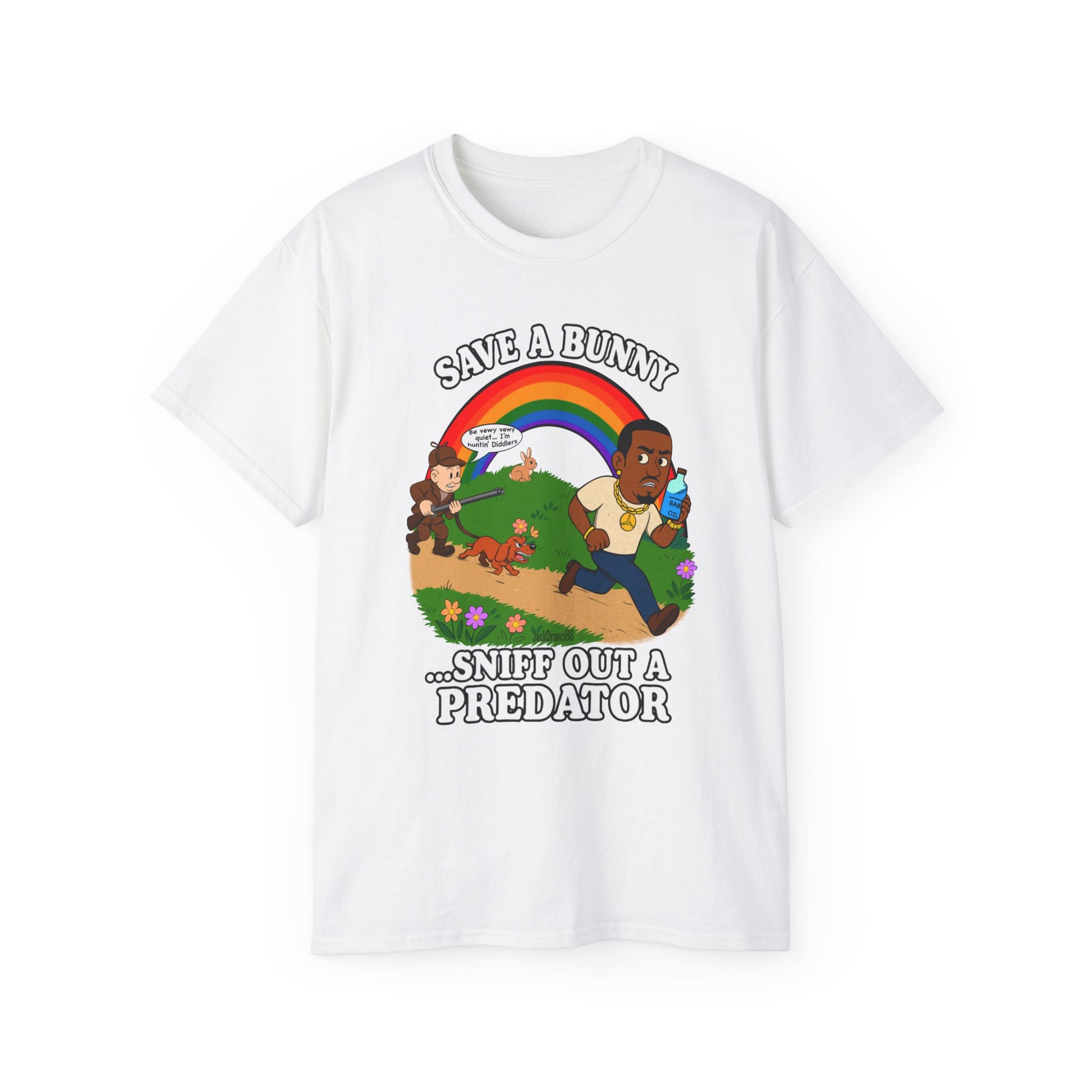Huntin’ Diddlers: The Bunny Protection Act, Unisex Cotton Shirt