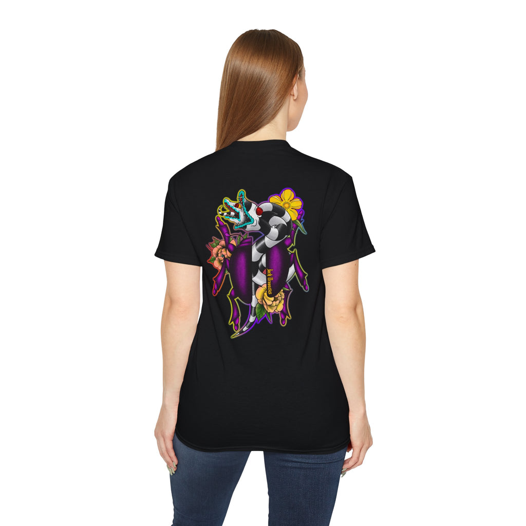 Beetle Juice Vibe — Sandworm Rainbow Pop, Unisex Cotton Shirt