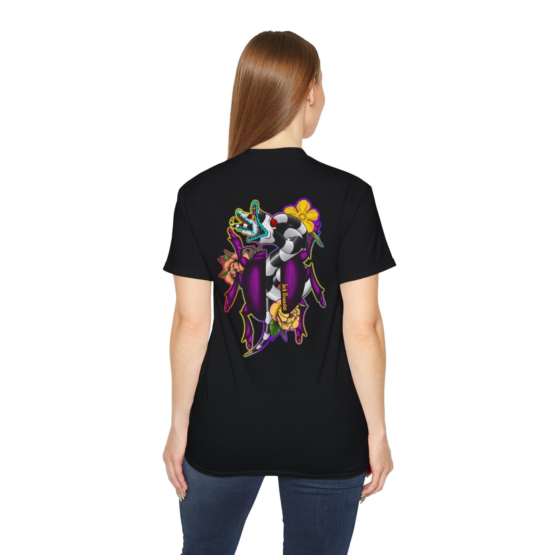 Beetle Juice Vibe — Sandworm Rainbow Pop, Unisex Cotton Shirt