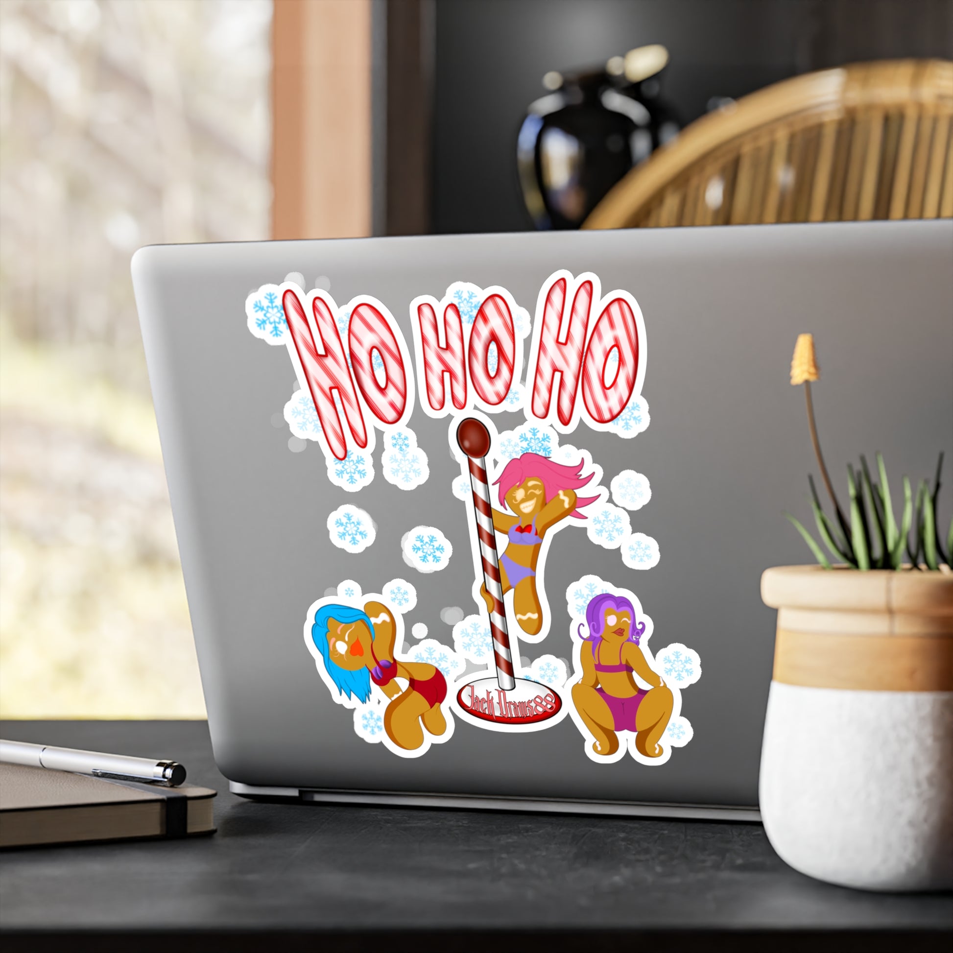 Fun Holiday-Themed Vinyl Decals for Home Decor, Stickers for Windows, Gifts for Friends, Seasonal Decoration, Funny Wall Art