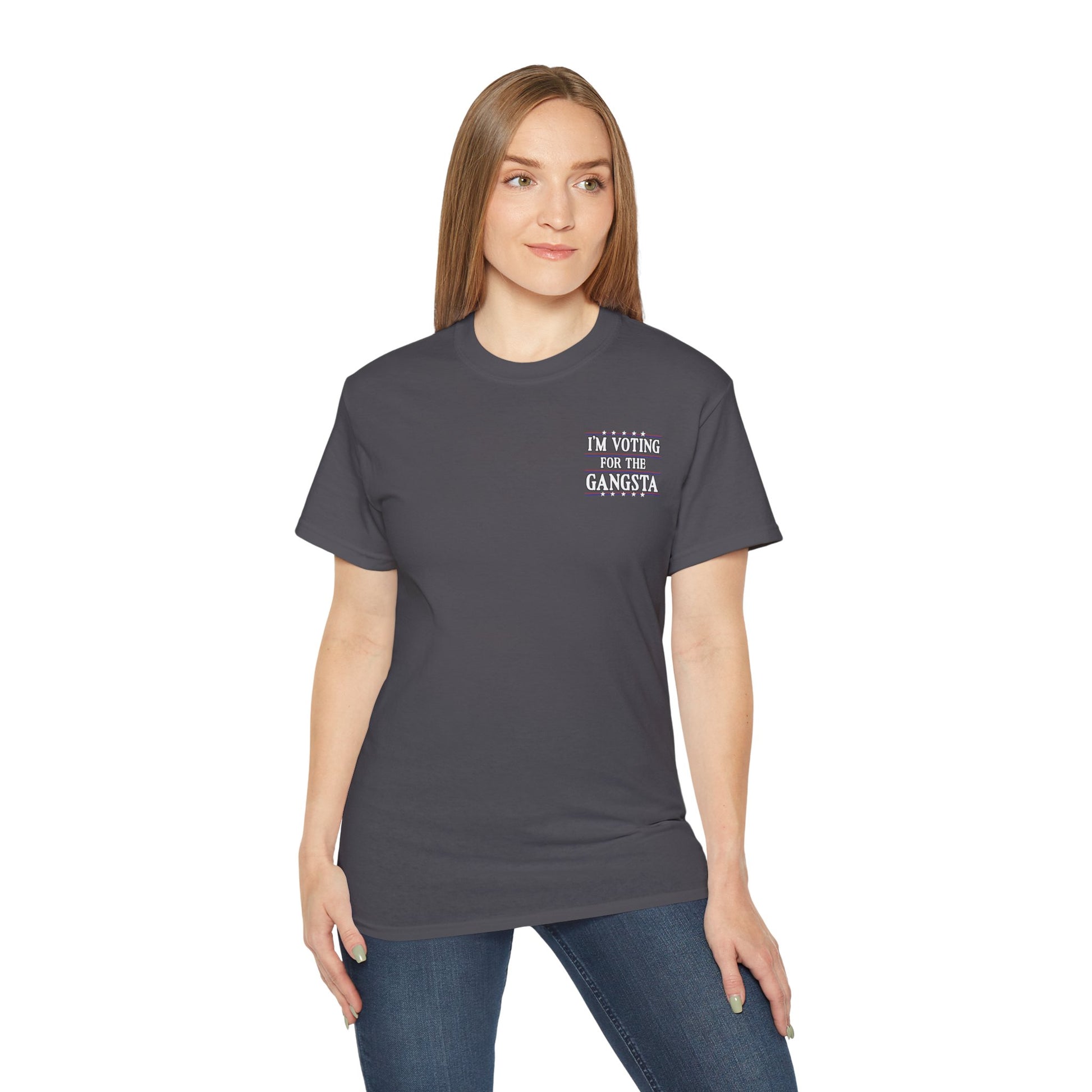 Trump Gangsta 2028 – I’m Voting for the Gangsta Patriotic, Unisex Tee
