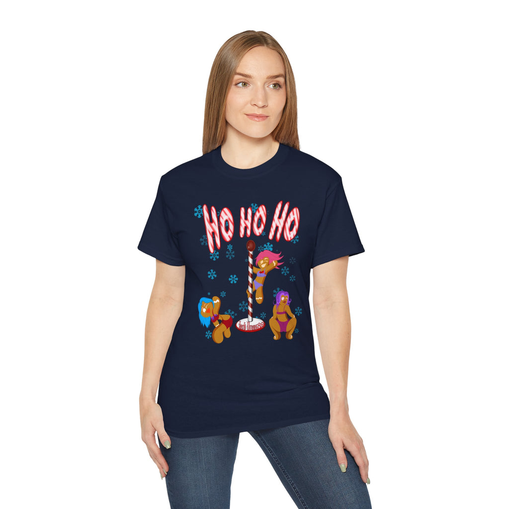 Ho Ho Ho – Naughty Gingerbread Pole Dance Holiday Tee, Unisex T-Shirt