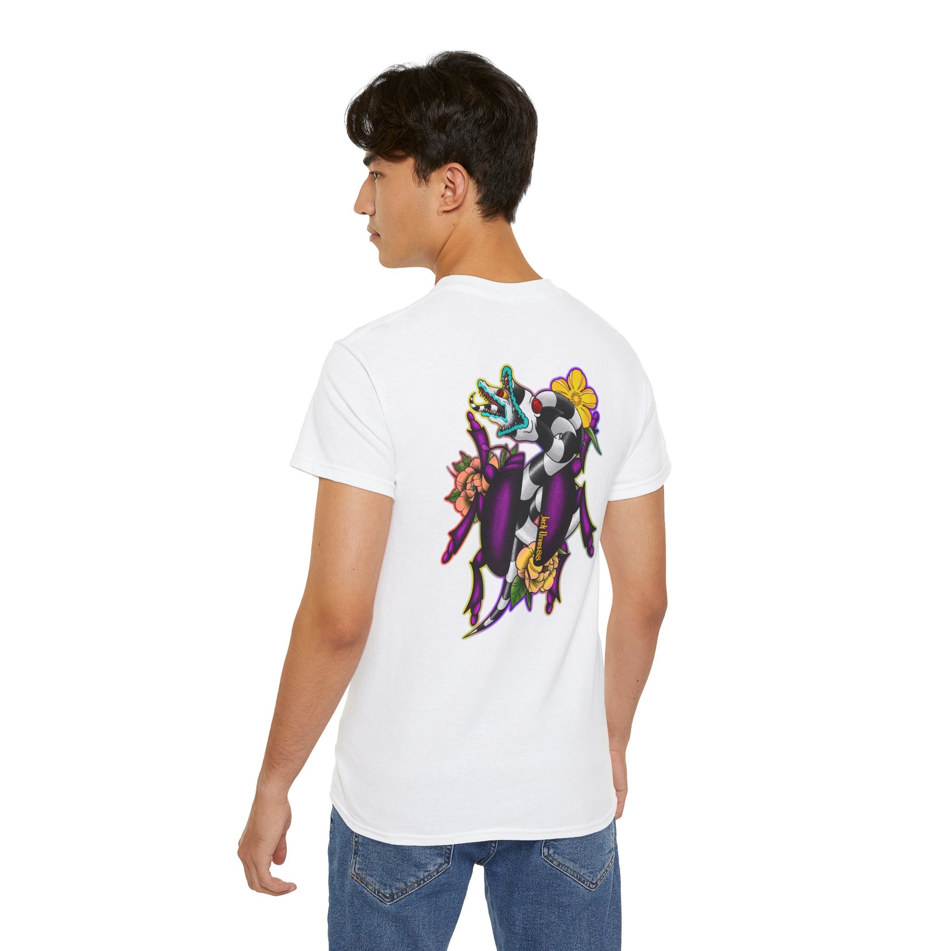 Beetle Juice Vibe — Sandworm Rainbow Pop, Unisex Cotton Shirt