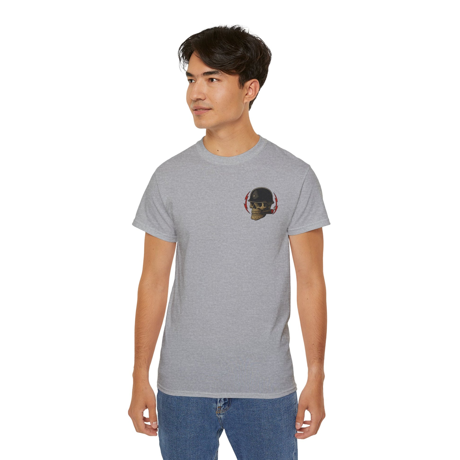 Fun Fact: I Don’t Care – Skull Helmet, Unisex Cotton T-Shirt