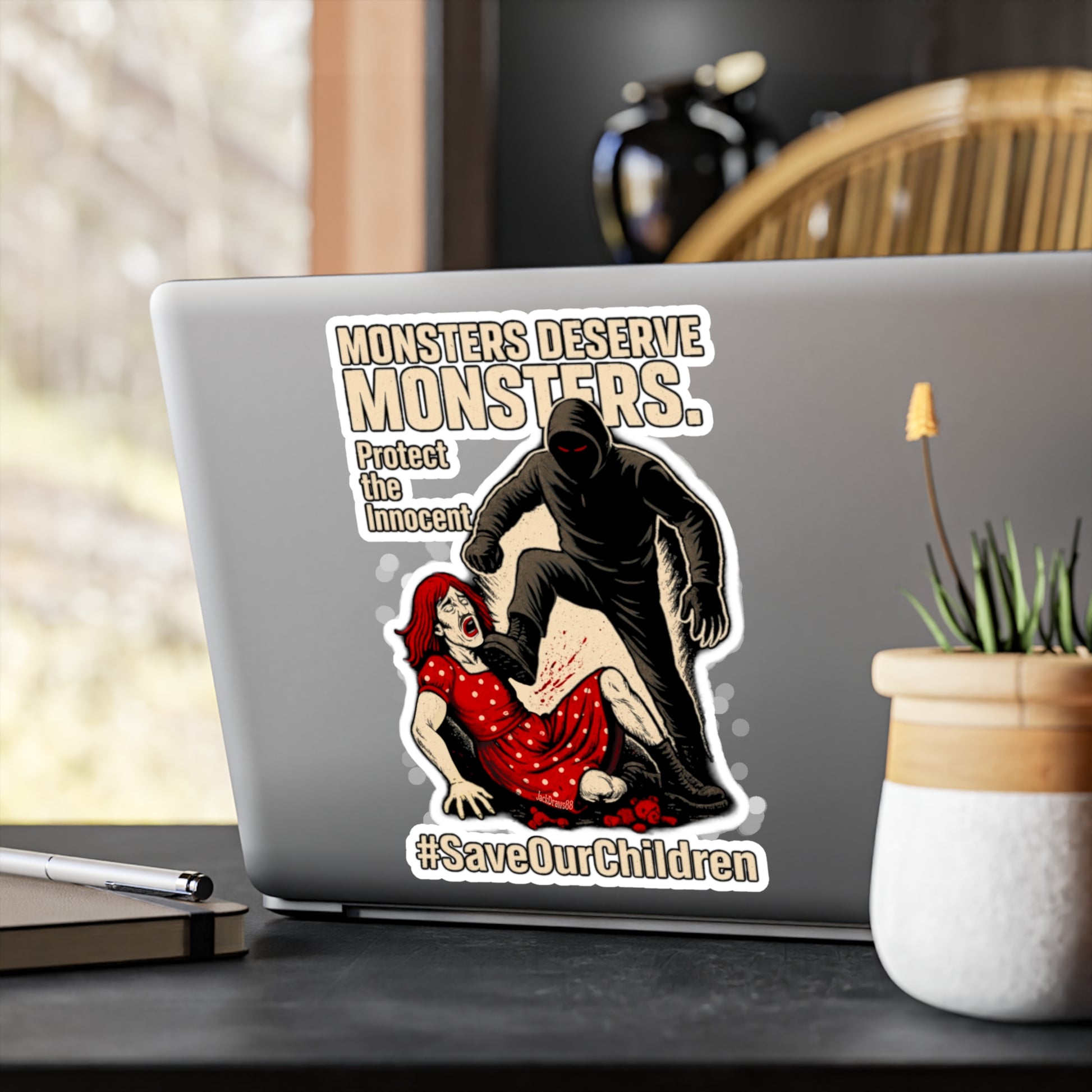 P.H. Hunting Now – Monsters Deserve Monsters, Kiss-Cut Vinyl Decals for Chaos