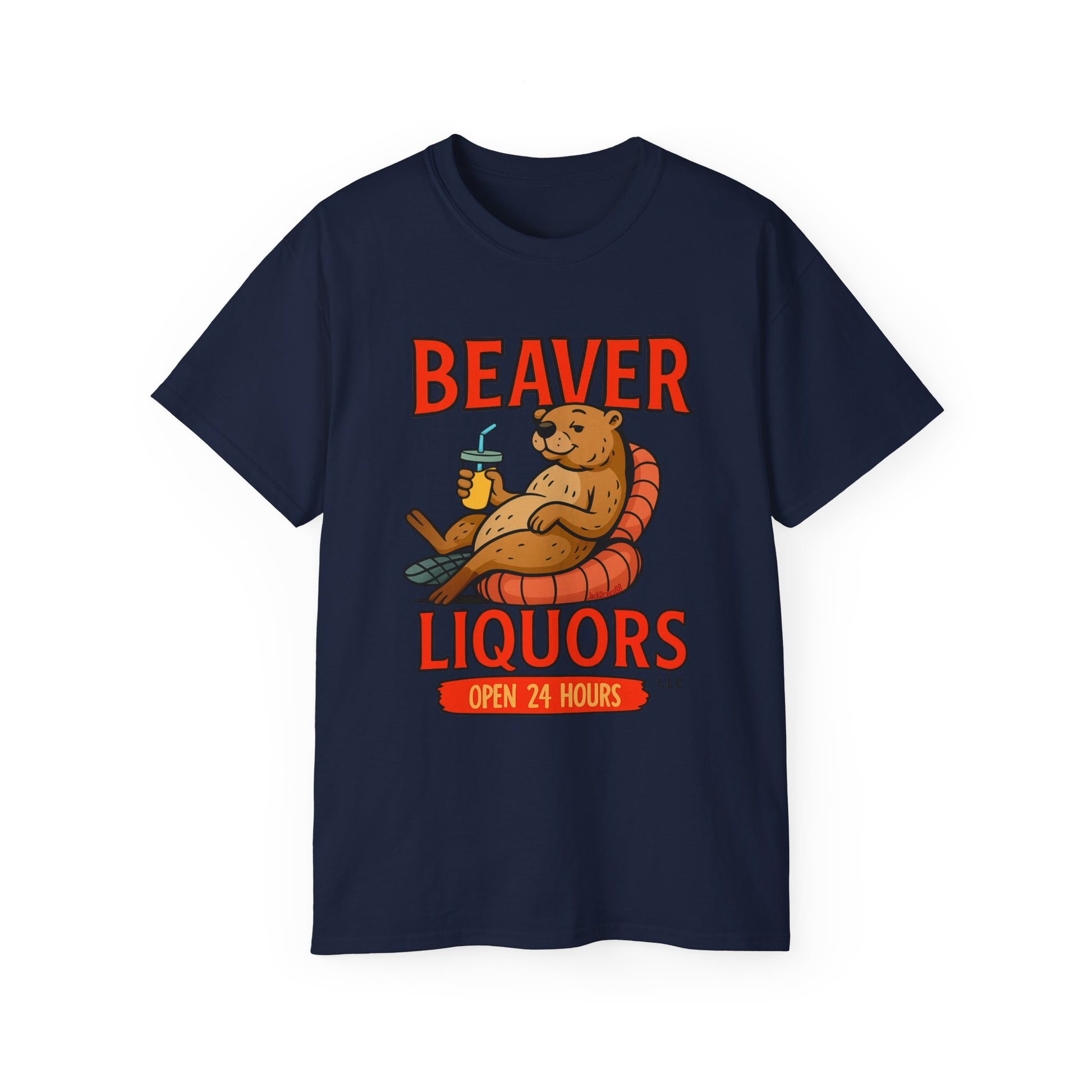 Funny Beaver Liquors Tee, Unisex Graphic T-Shirt