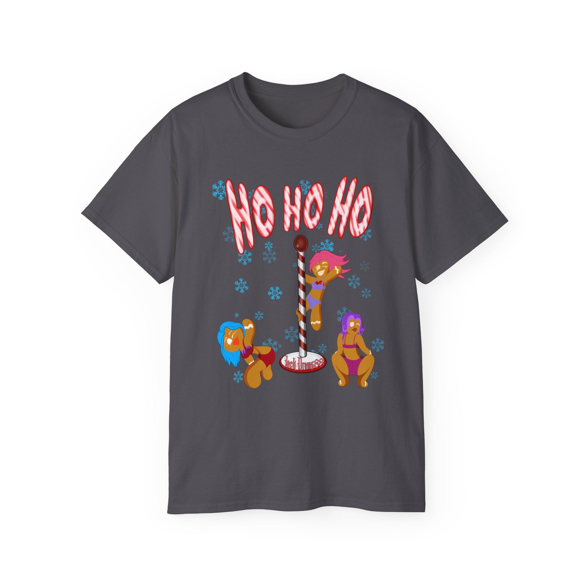 Ho Ho Ho – Naughty Gingerbread Pole Dance Holiday Tee, Unisex T-Shirt