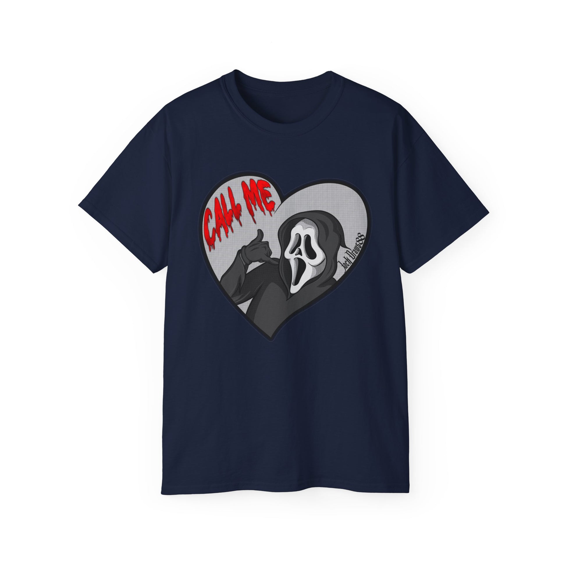 Ghostface Call Me Heart – Horror Parody Unisex Tee