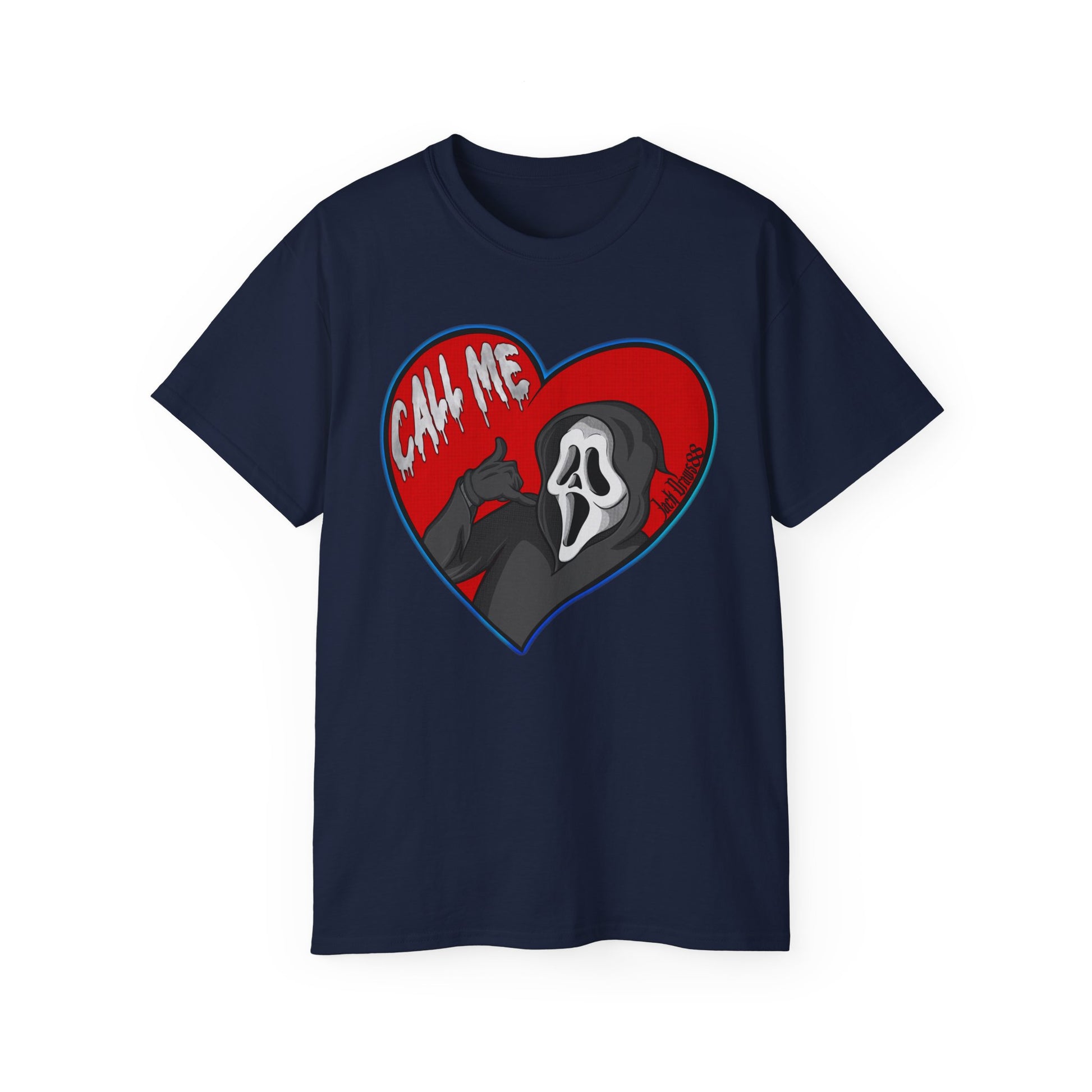 Ghostface Call Me Heart – Horror Parody Red, Unisex Shirt