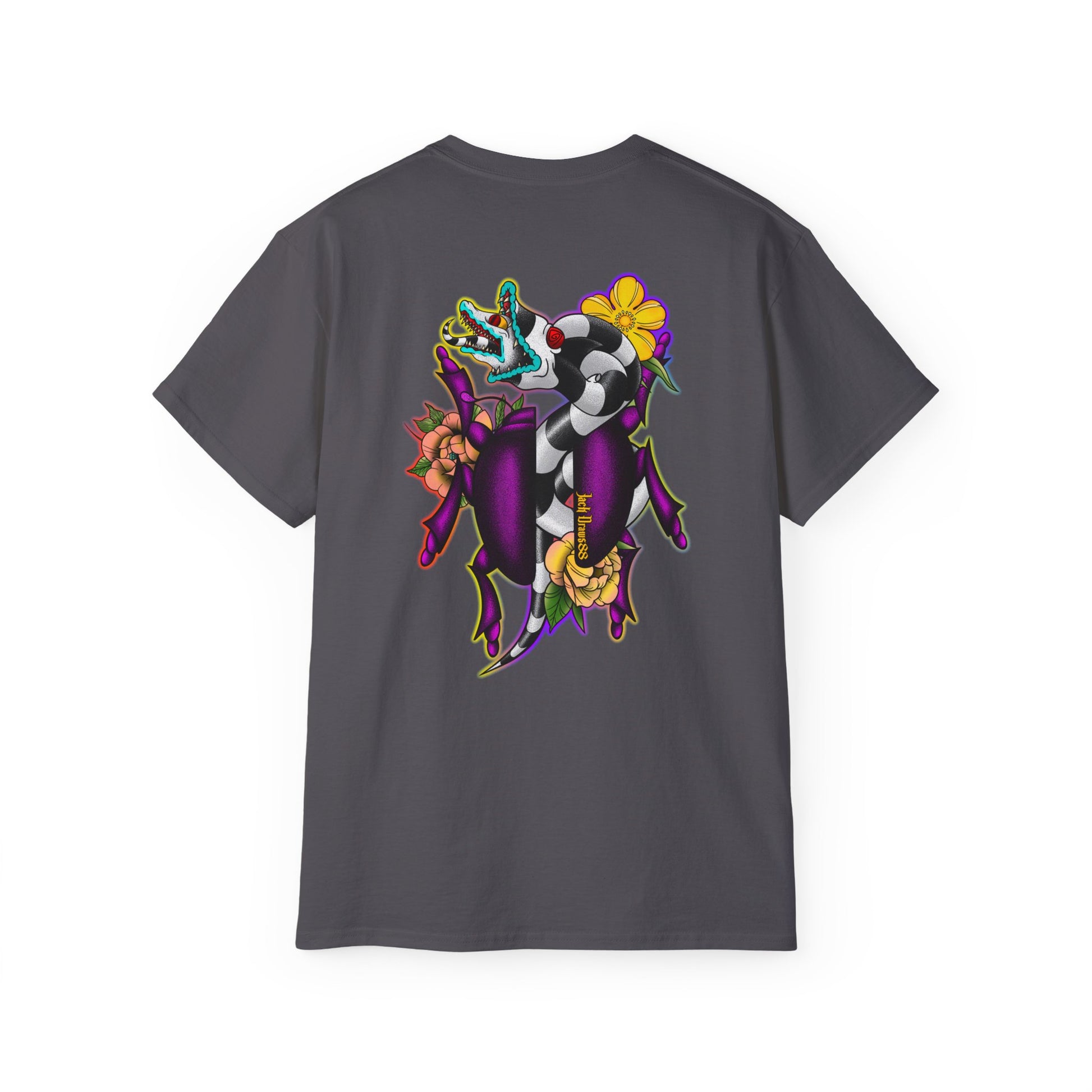 Beetle Juice Vibe — Sandworm Rainbow Pop, Unisex Cotton Shirt