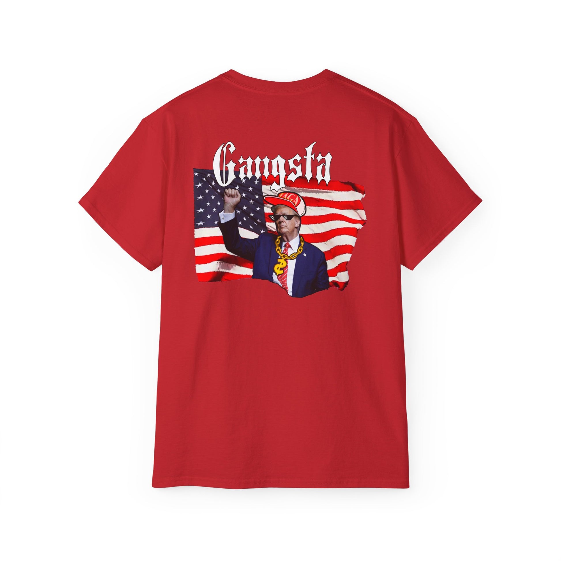 Trump Gangsta 2028 – I’m Voting for the Gangsta Patriotic, Unisex Tee