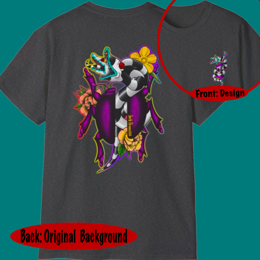 Beetle Juice Vibe — Sandworm Rainbow Pop, Unisex Cotton Shirt