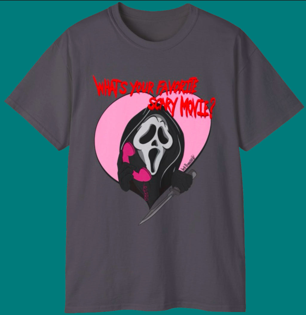 Ghostface Valentine – What’s Your Favorite Scary Movie? Unisex Tee