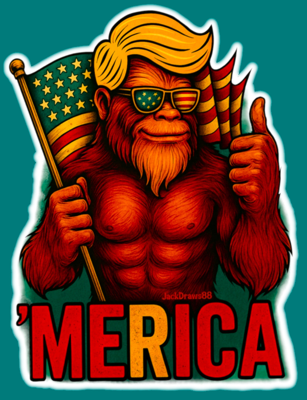 Patriotic Vinyl Decals for Independence Day, ’Merica Stickers, Fun Car Decals, USA Pride Wall Art, Outdoor Stickers