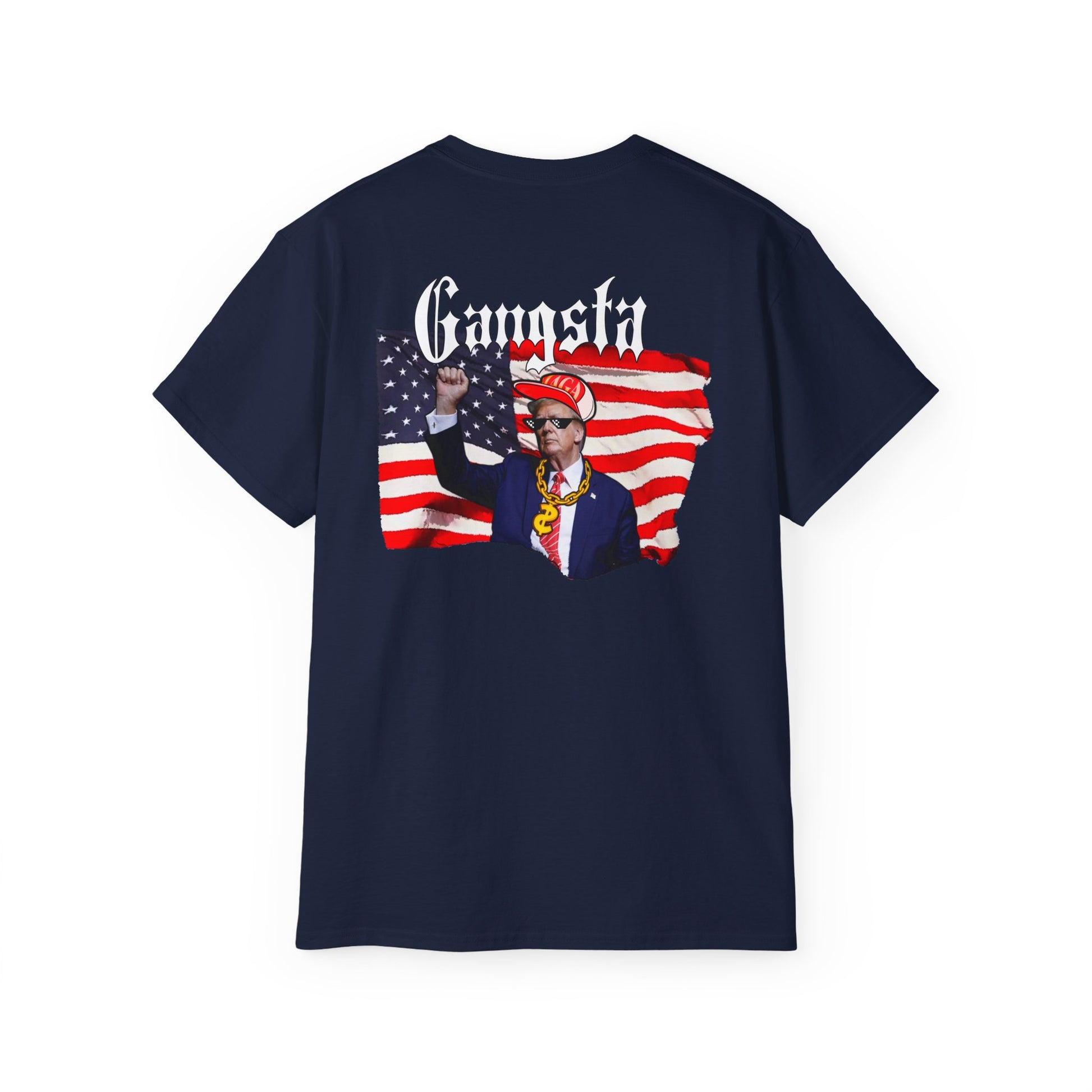 Trump Gangsta 2028 – I’m Voting for the Gangsta Patriotic, Unisex Tee
