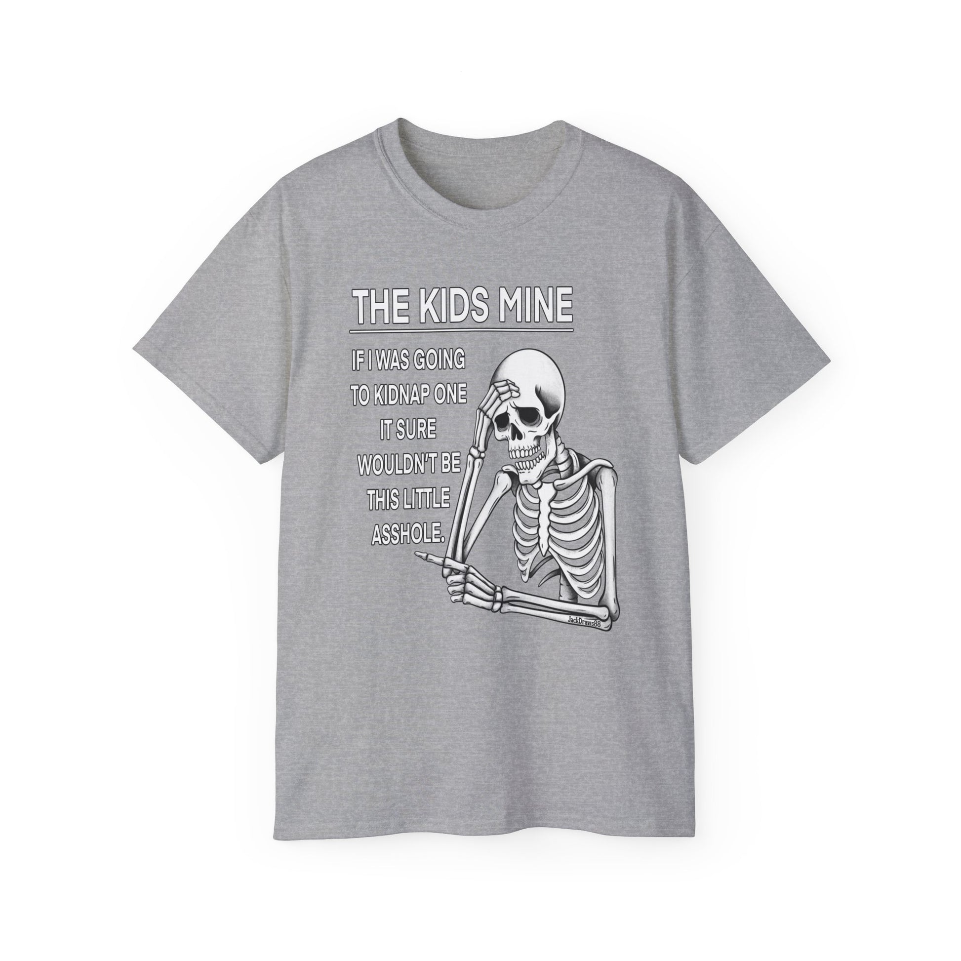 Skeleton Sarcasm – “The Kid’s Mine” Funny Parent Shirt 🦴😂