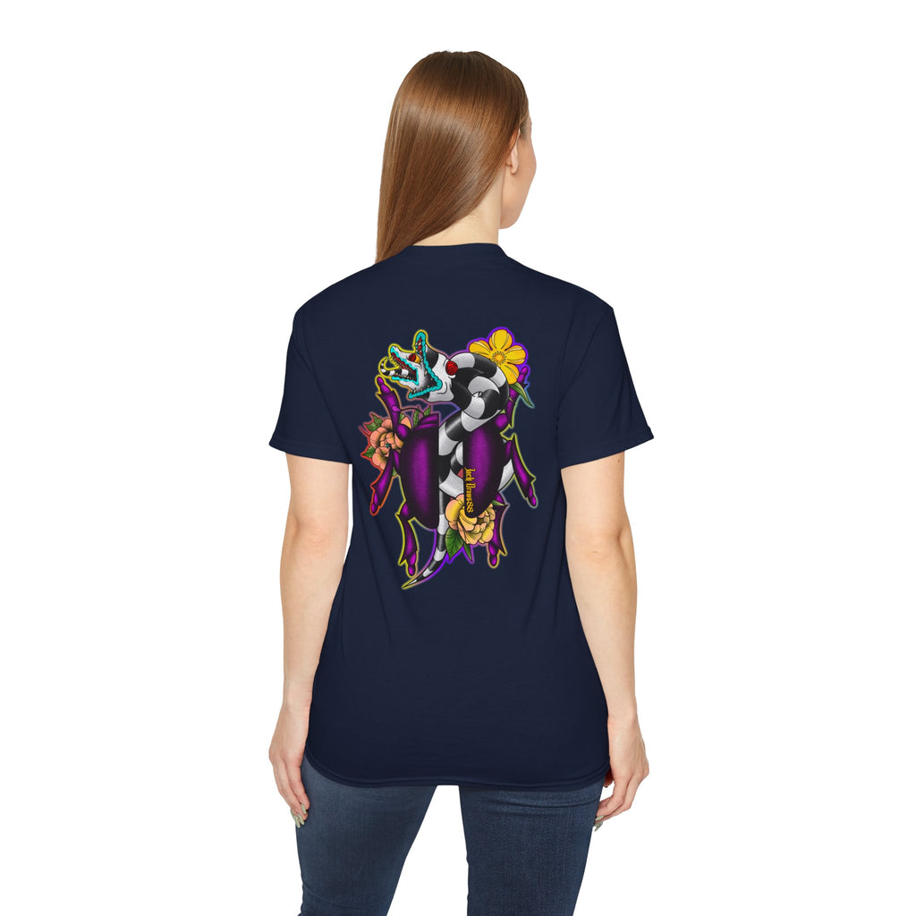 Beetle Juice Vibe — Sandworm Rainbow Pop, Unisex Cotton Shirt