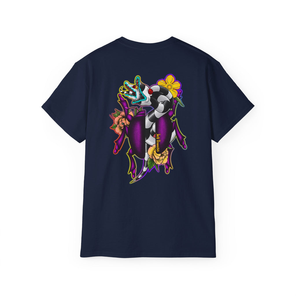 Beetle Juice Vibe — Sandworm Rainbow Pop, Unisex Cotton Shirt