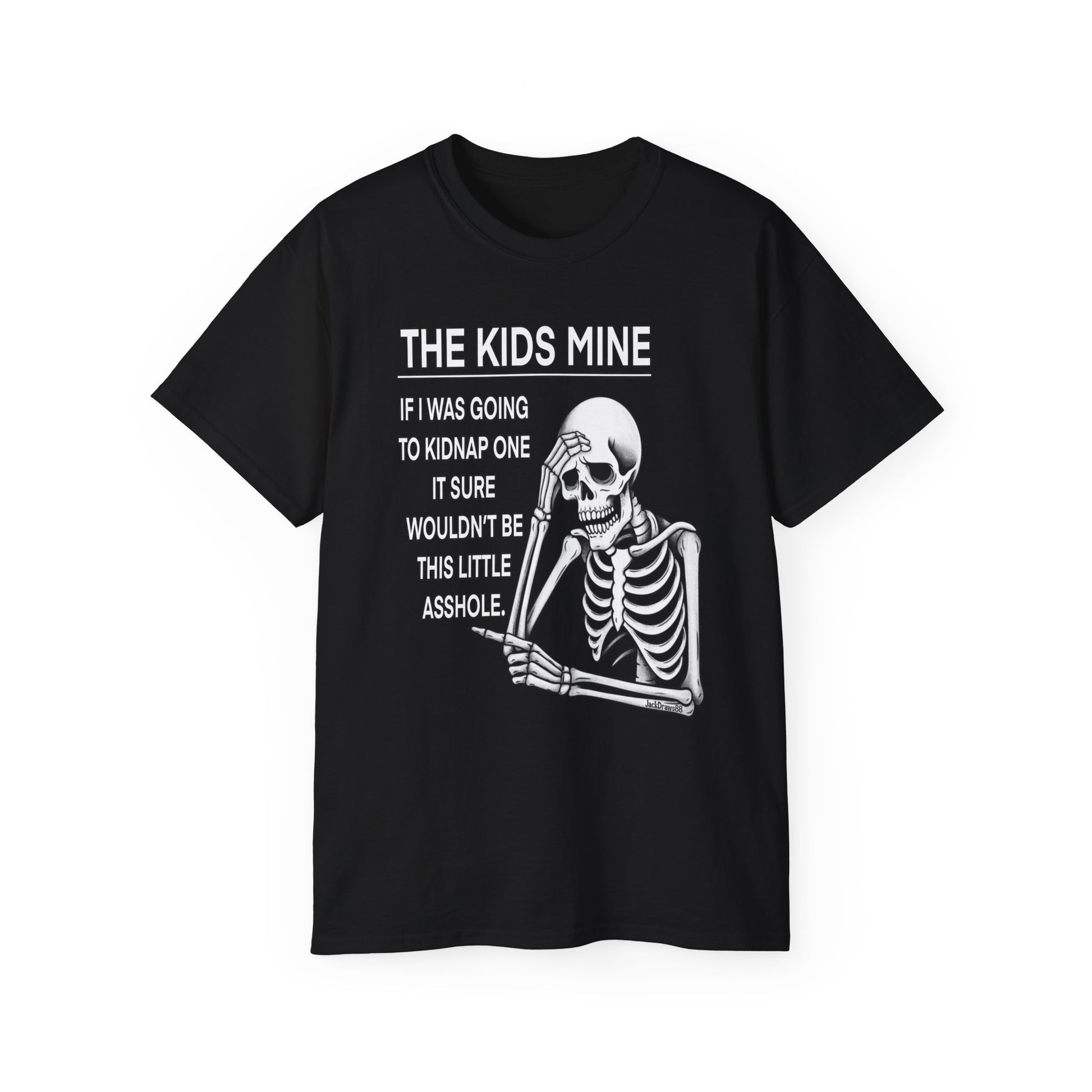 Skeleton Sarcasm – “The Kid’s Mine” Funny Parent Shirt 🦴😂