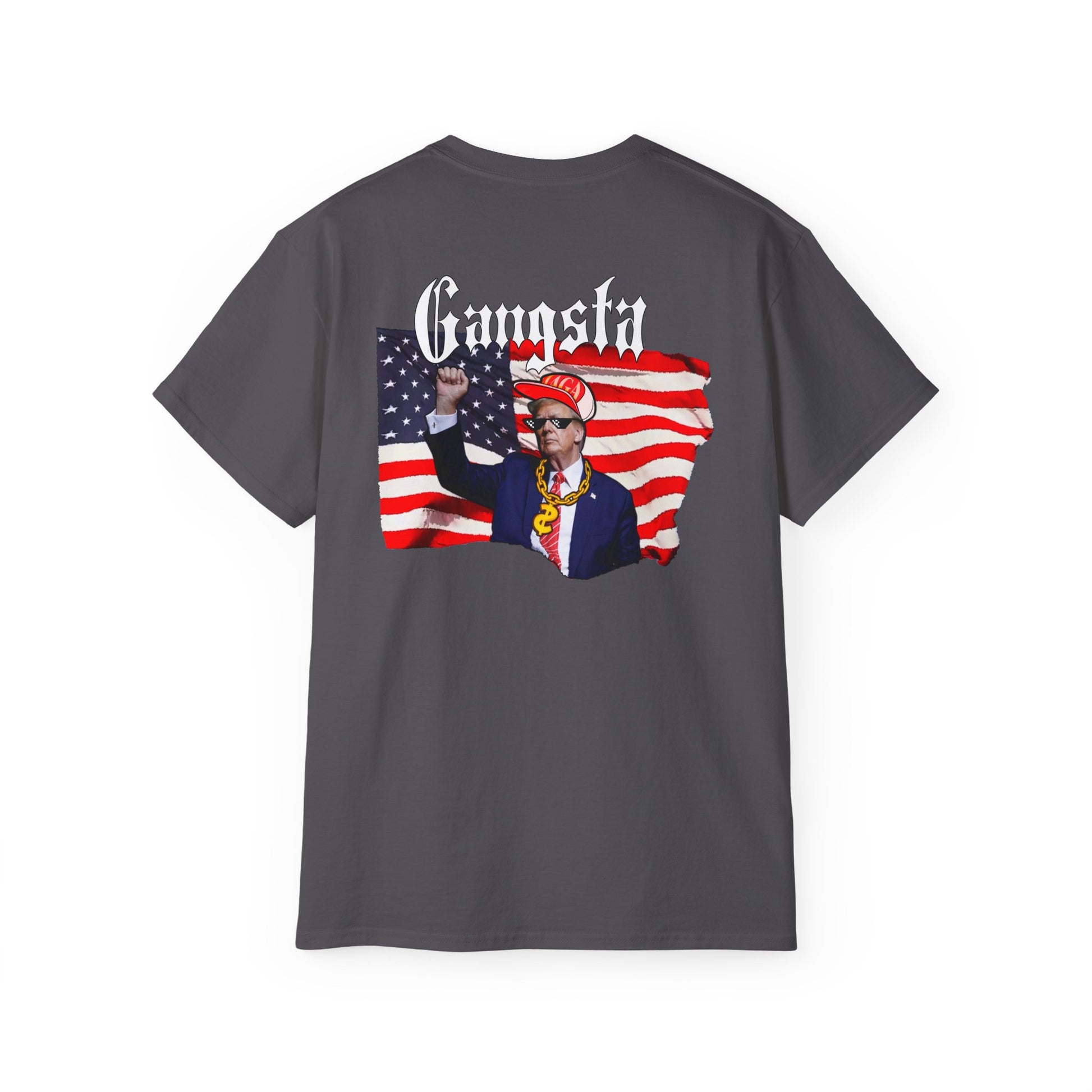 Trump Gangsta 2028 – I’m Voting for the Gangsta Patriotic, Unisex Tee
