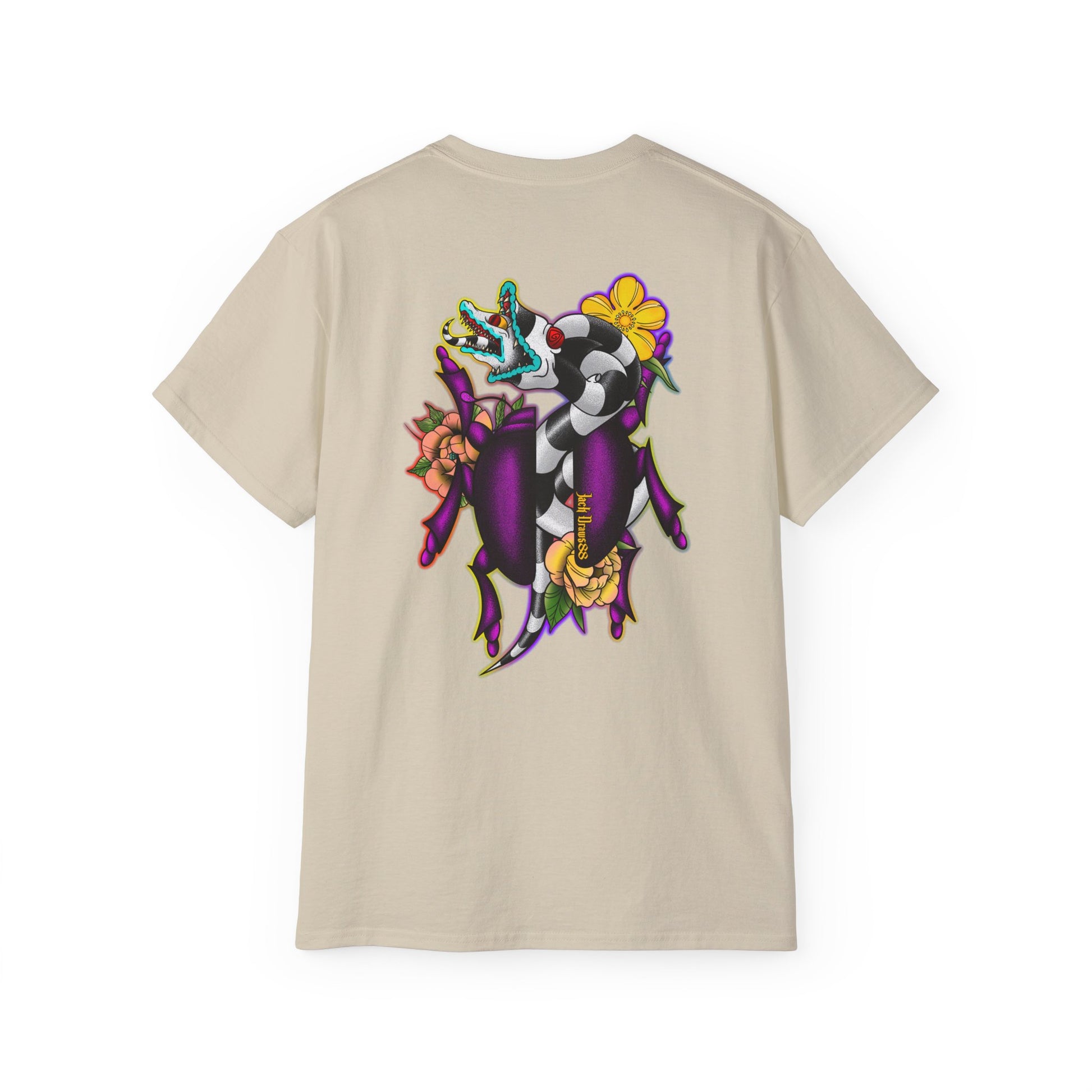 Beetle Juice Vibe — Sandworm Rainbow Pop, Unisex Cotton Shirt
