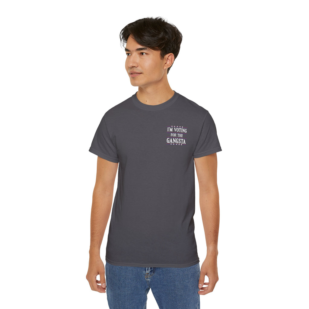 Trump Gangsta 2028 – I’m Voting for the Gangsta Patriotic, Unisex Tee